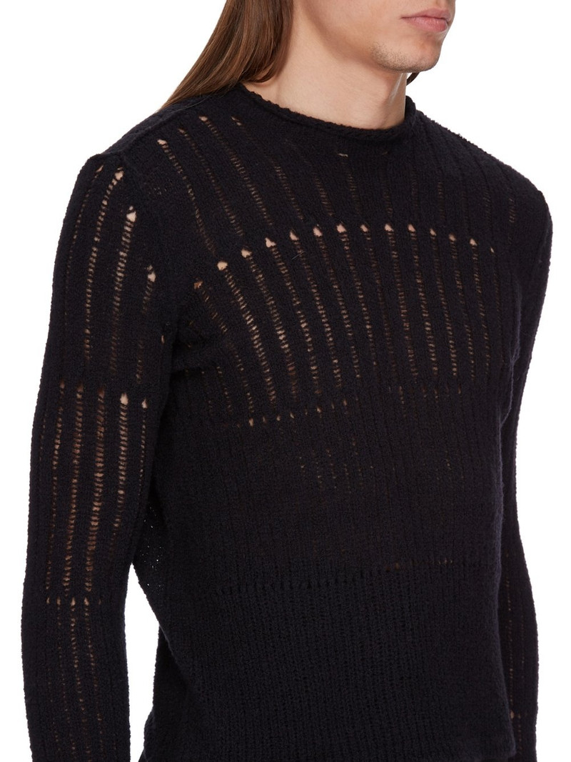 Black Hollywood Cropped Biker Round Neck Sweater 4