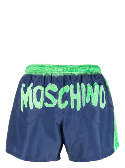Moschino paint-effect logo swim shorts outlook