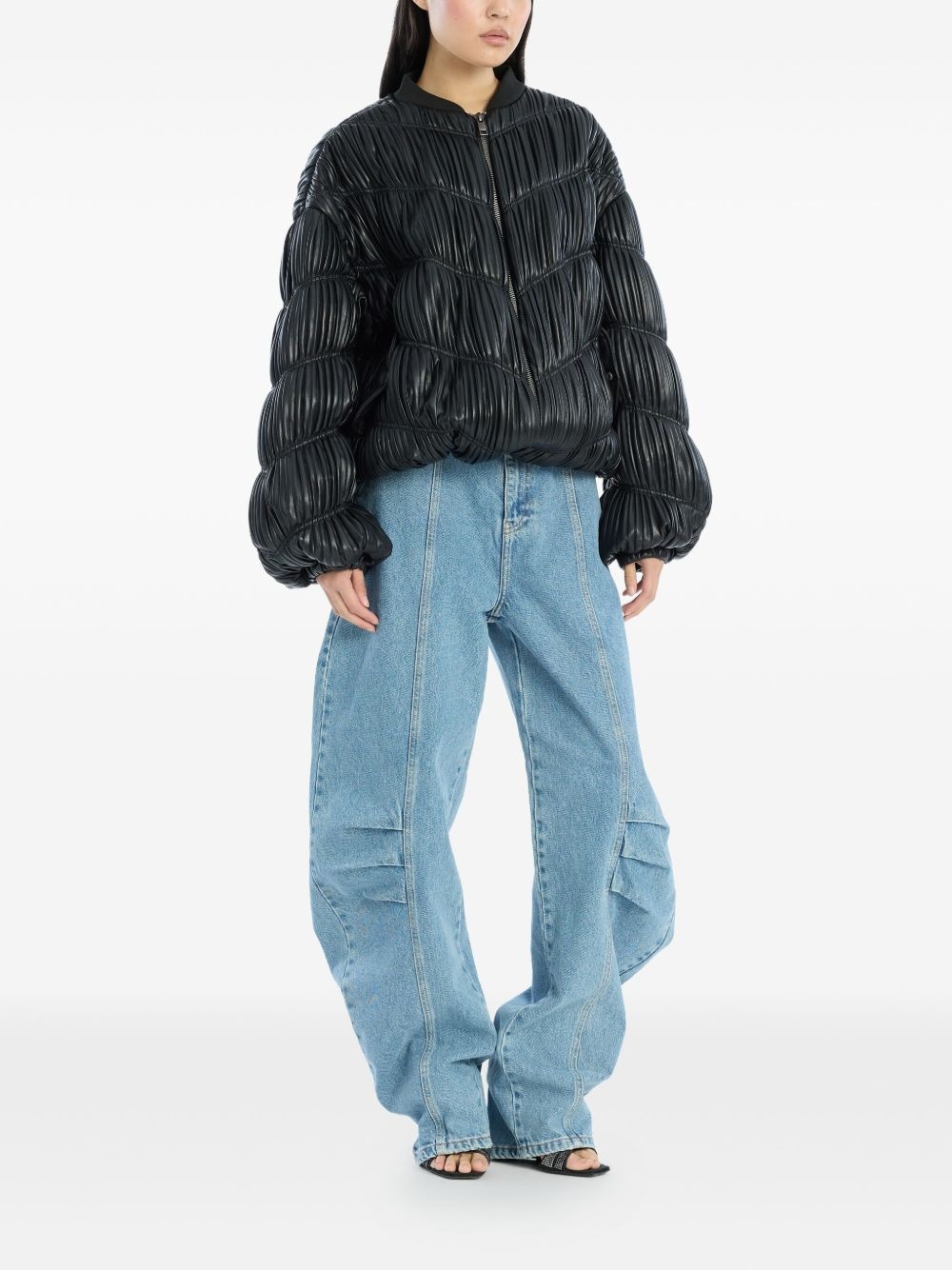 pleated bomber jacket - 2