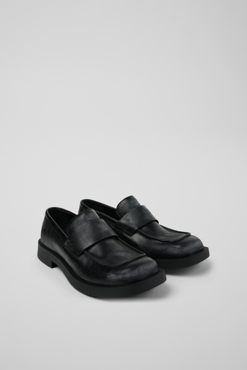 Black Leather Loafers - 2