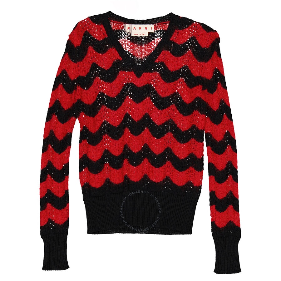Marni Ladies Zigzag Cotton Jumper - 4