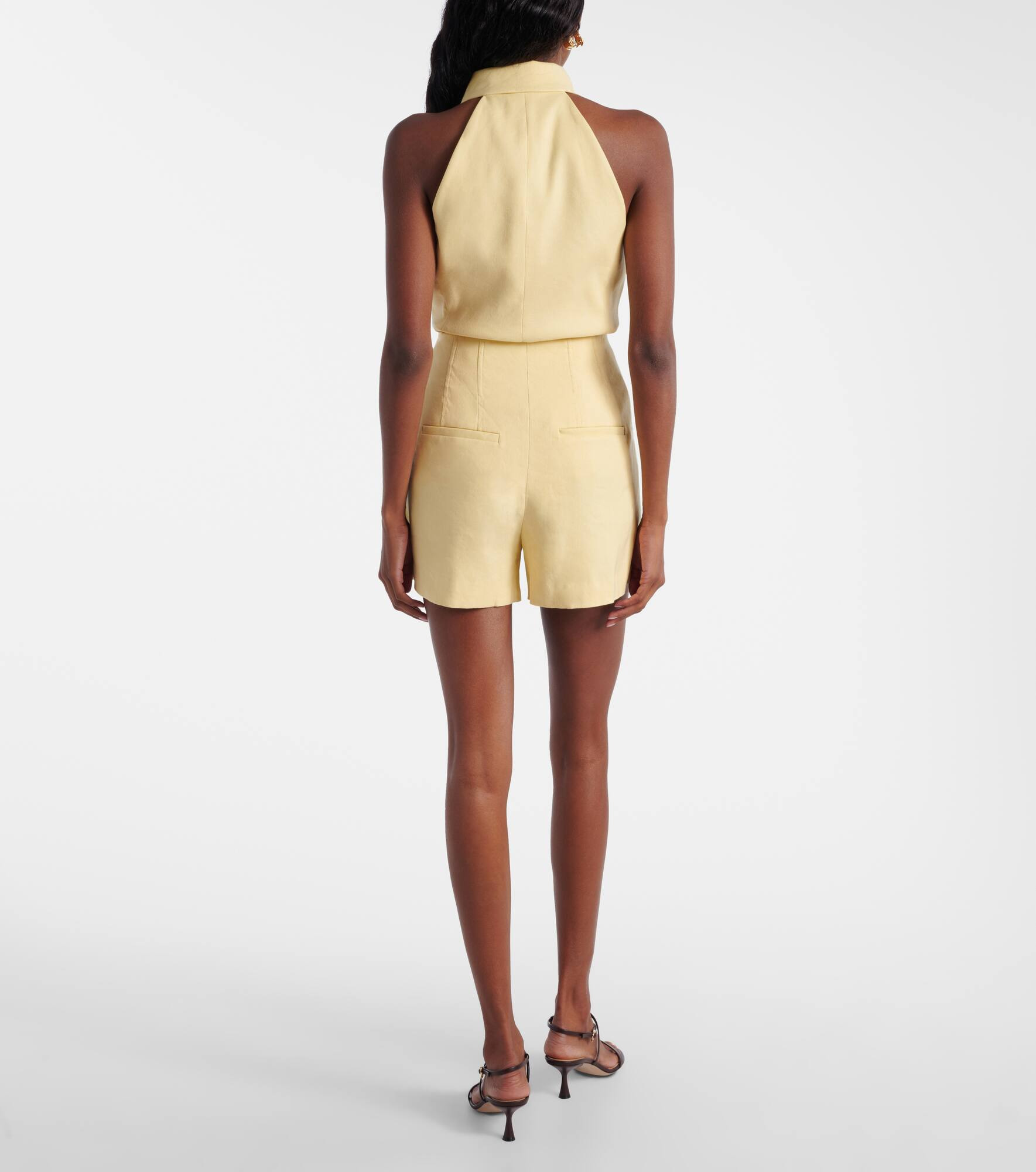 Brit high-rise linen-blend shorts - 3