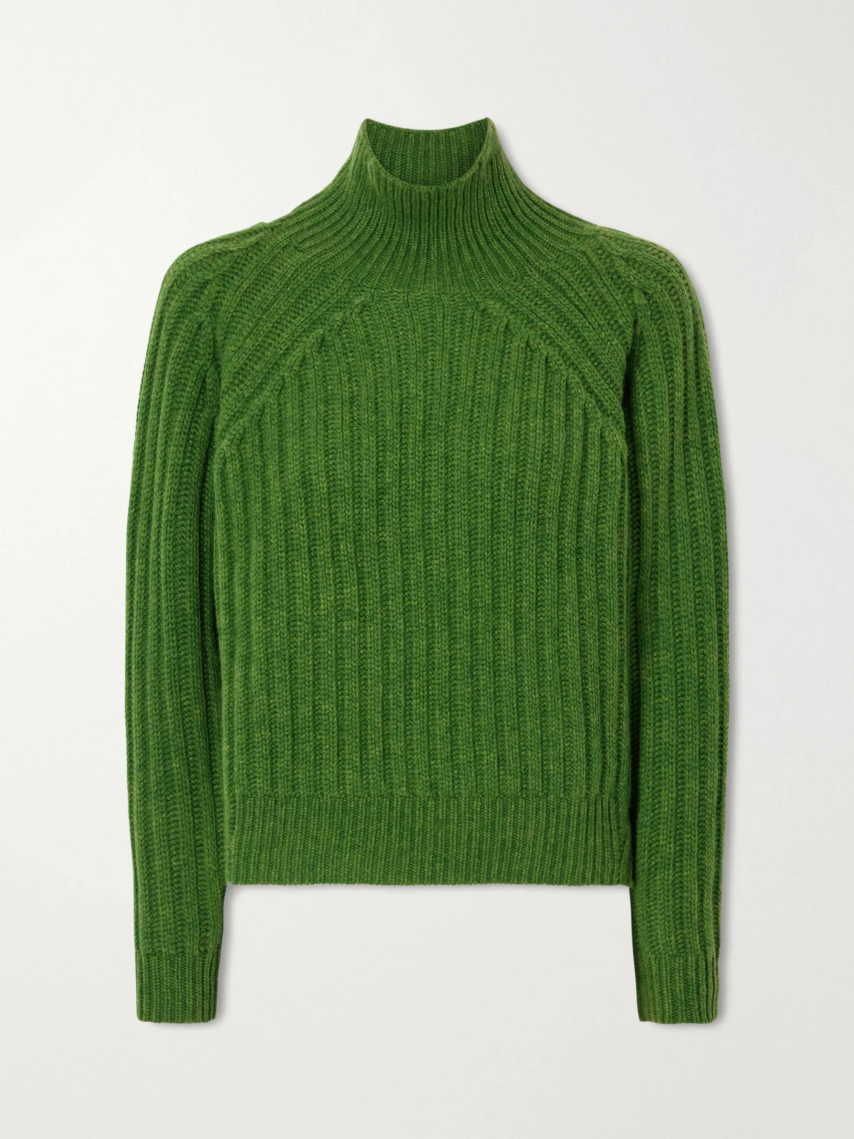 Ribbed Cashmere Turtleneck Sweater - 1