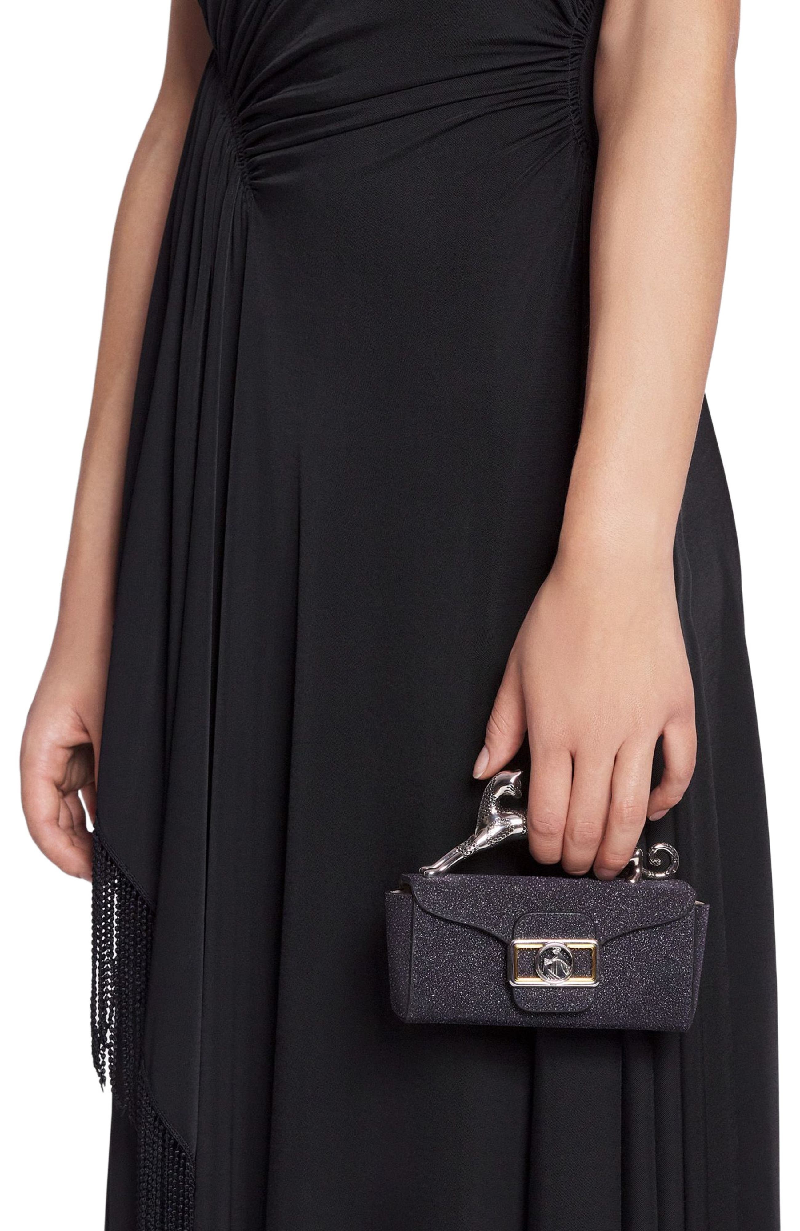 Lanvin Micro Pencil Cat Bag In Suede in Black at Nordstrom - 2