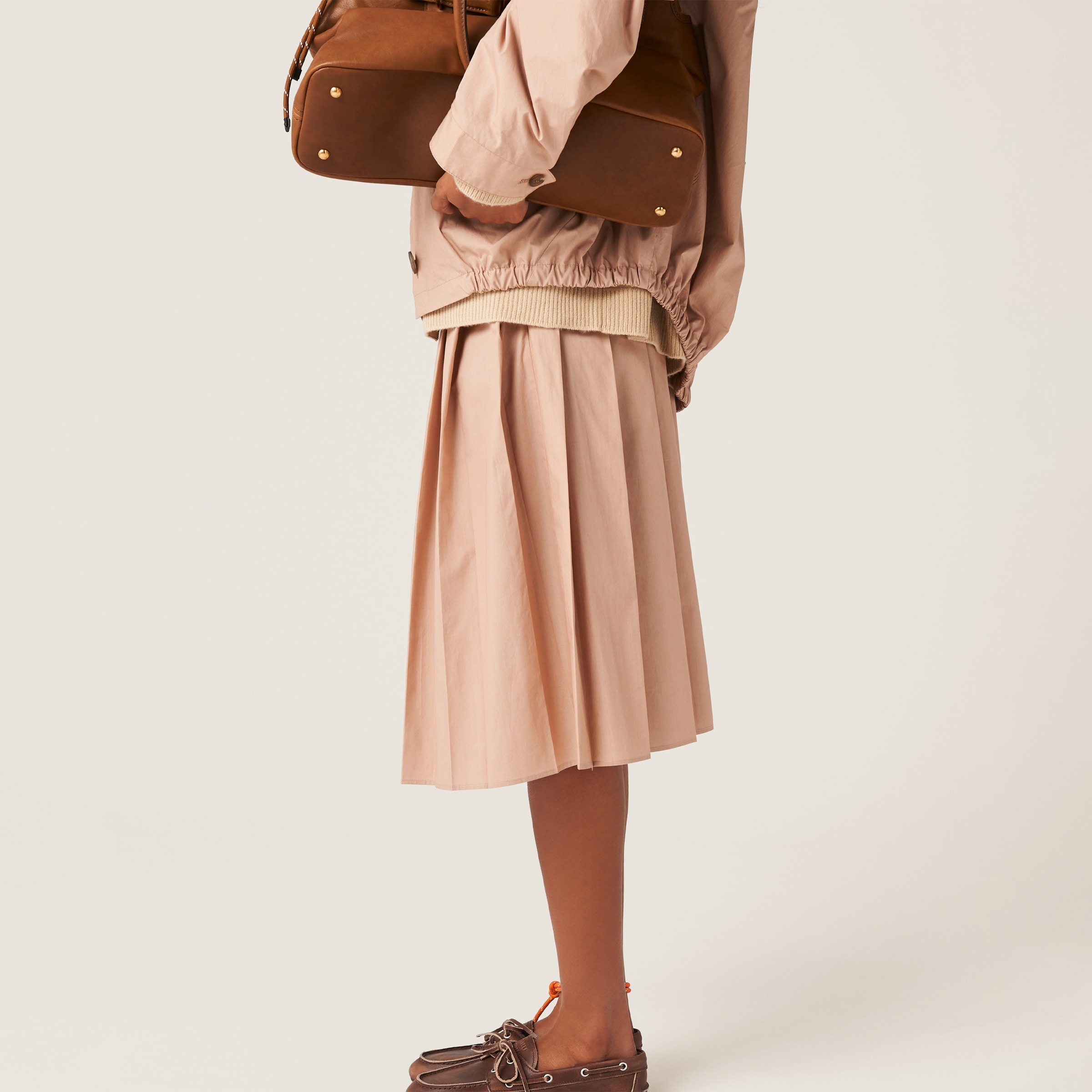 Pleated poplin skirt - 5