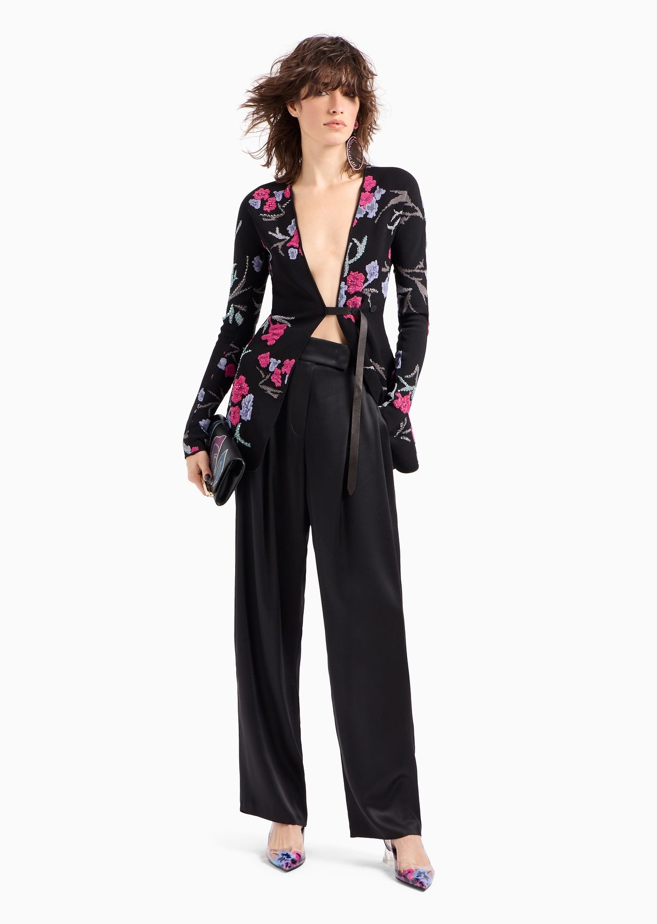 Double-sided silk-satin two-pleat trousers - 4