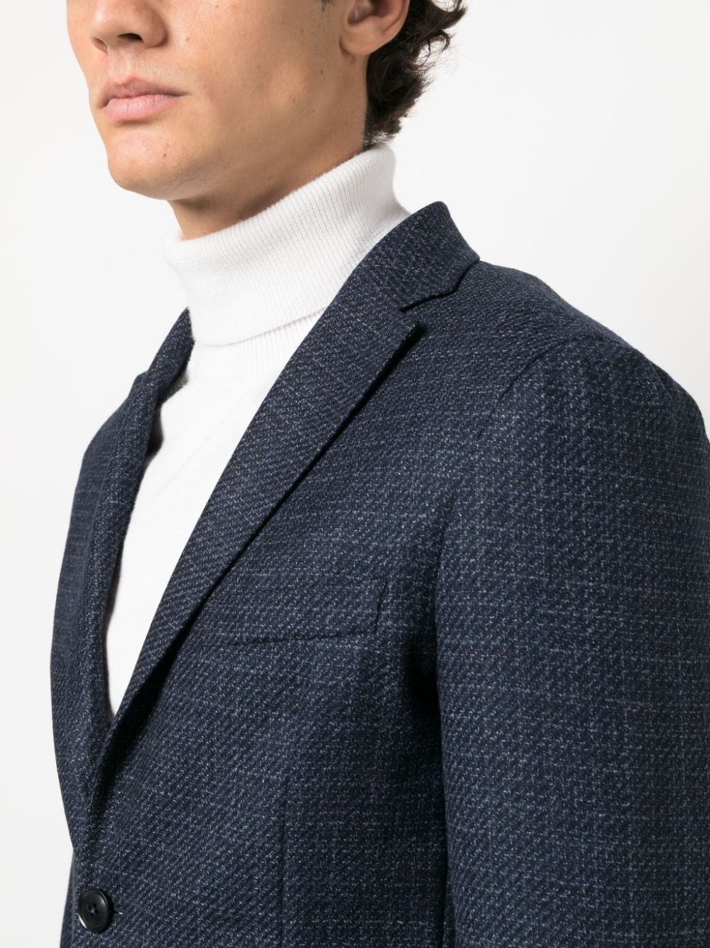 single-breasted tweed blazer - 5