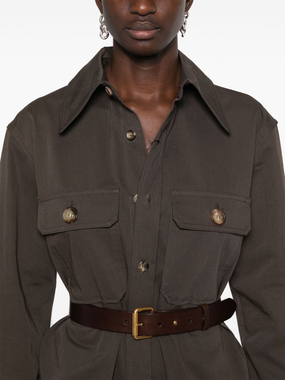 point-collar organic cotton shirt - 5
