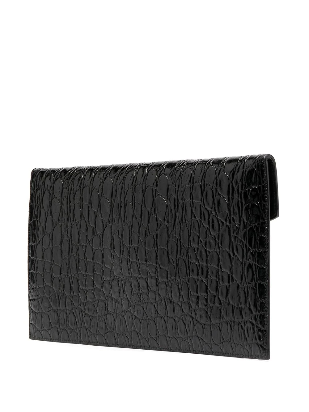 Uptown crocodile-effect monogram clutch - 3