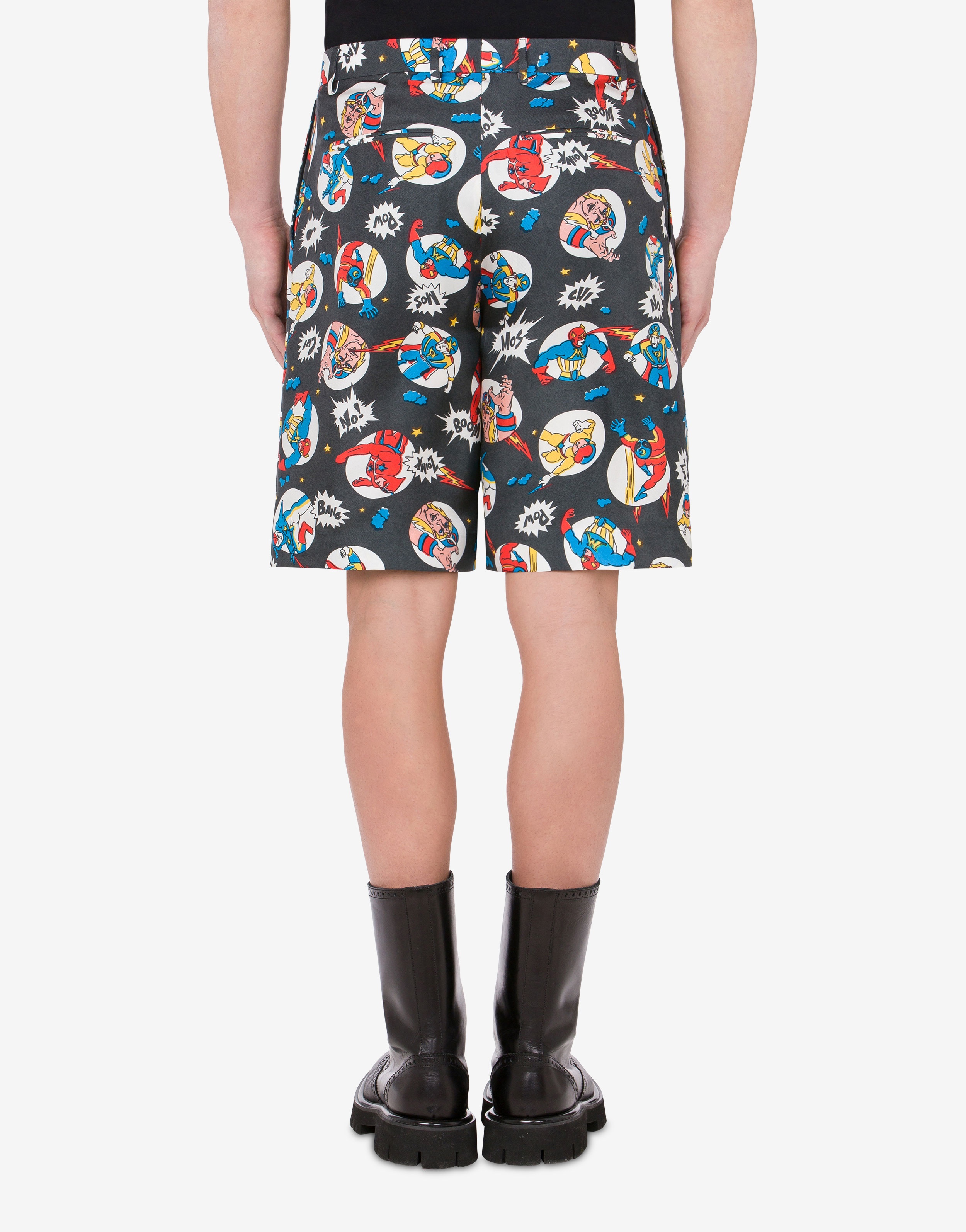 ALLOVER CARTOON TWILL BERMUDA SHORTS - 3