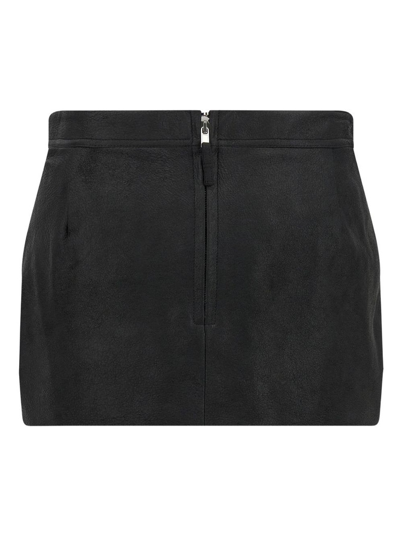 Rick Owens asymmetrical leather skirt outlook