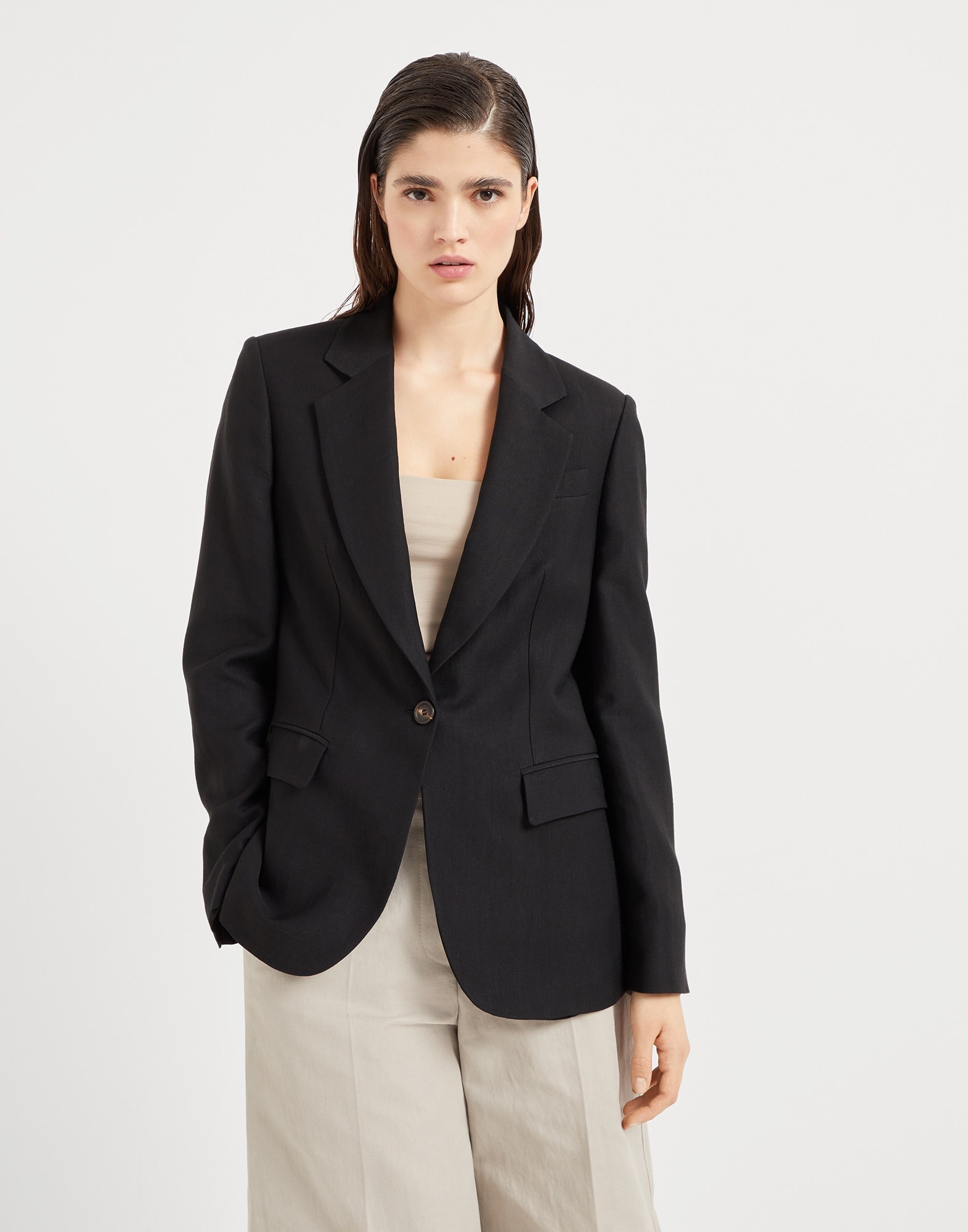 ジャケット Brunello Cucinelli Fluid Viscose Blazer Brunello Cucinelli Viscose and linen fluid twill blazer with