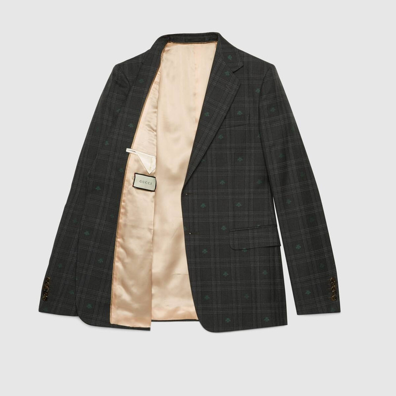 Bee check wool suit 6