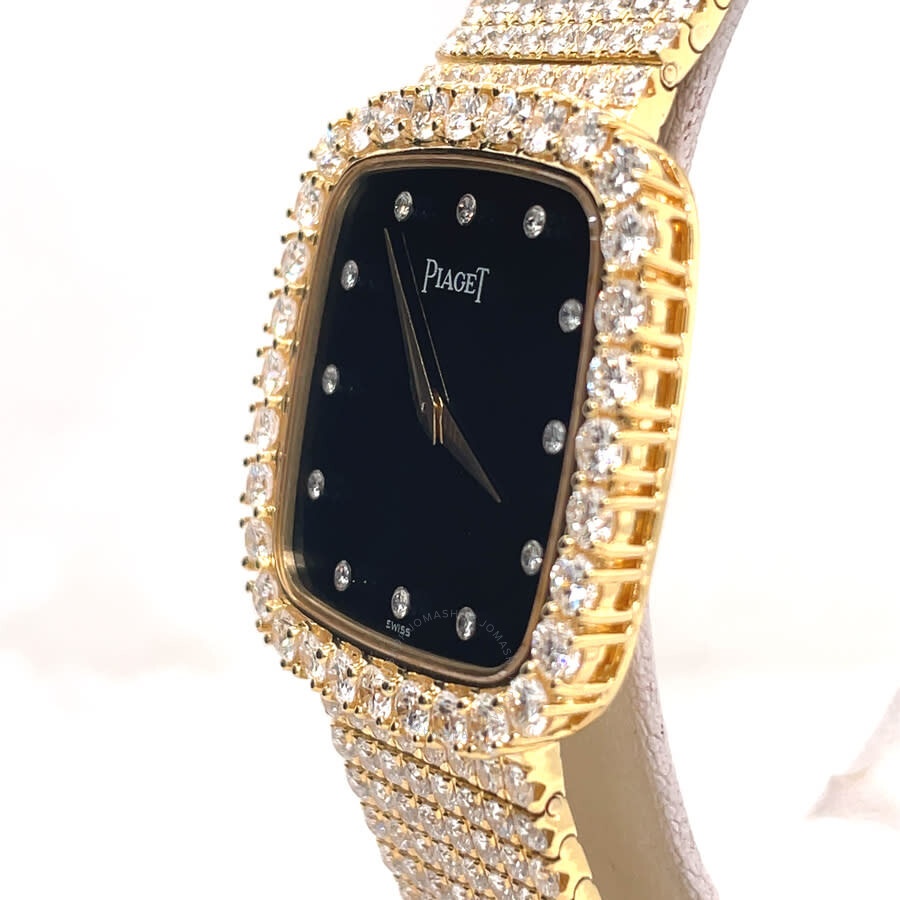 Pre-owned Piaget Vintage Quartz Diamond Black Dial Ladies Watch 463093 - 4