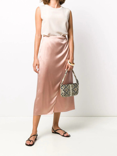 Vince silk wrap midi skirt outlook