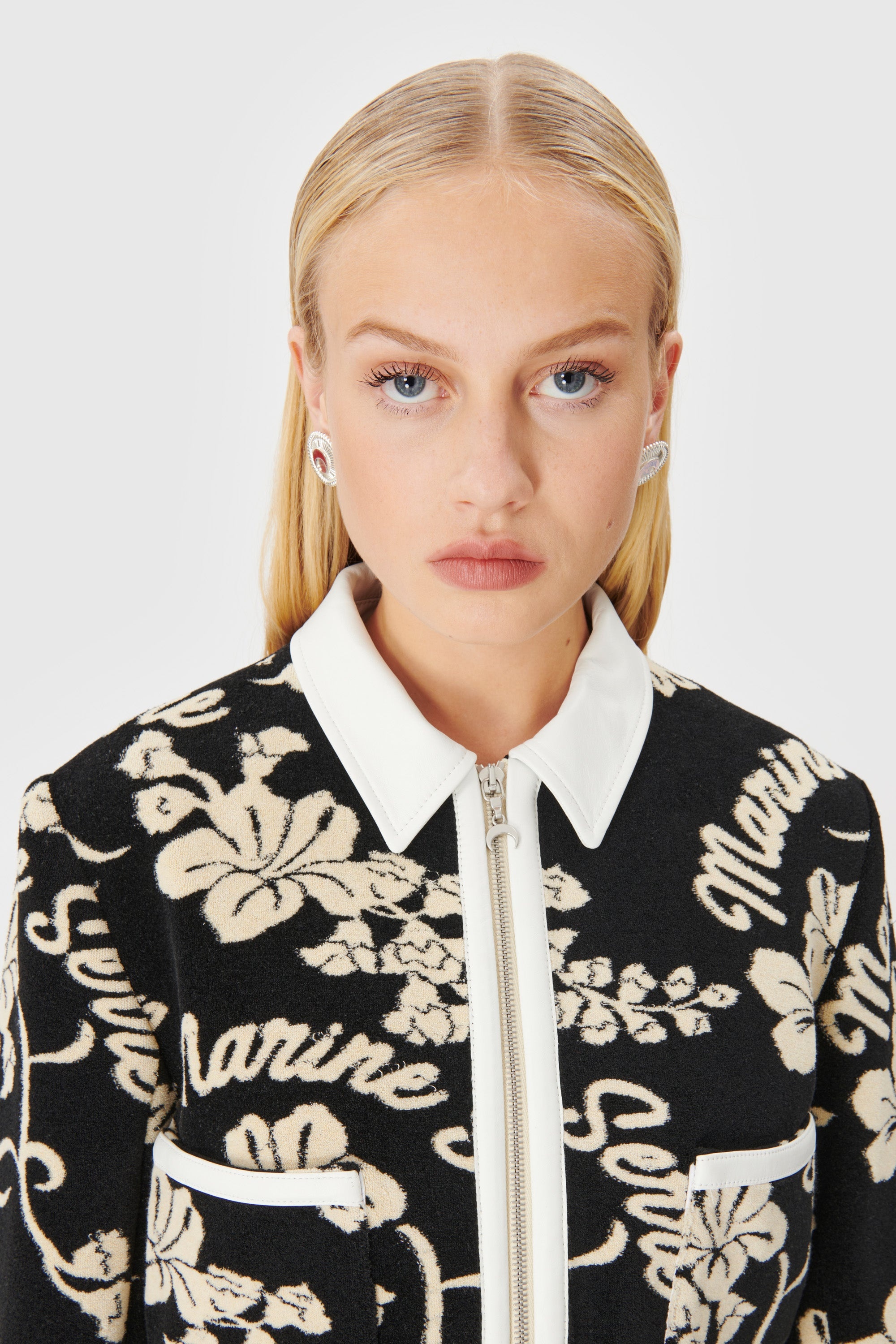 Jersey Jacquard Towels Cropped Jacket - 4