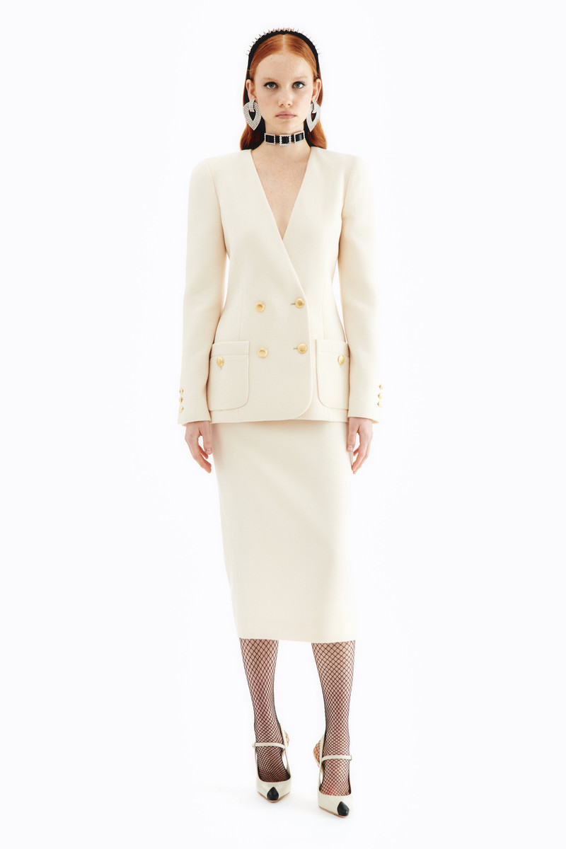 Alessandra Rich TWEED BOUCLE MIDI SKIRT outlook