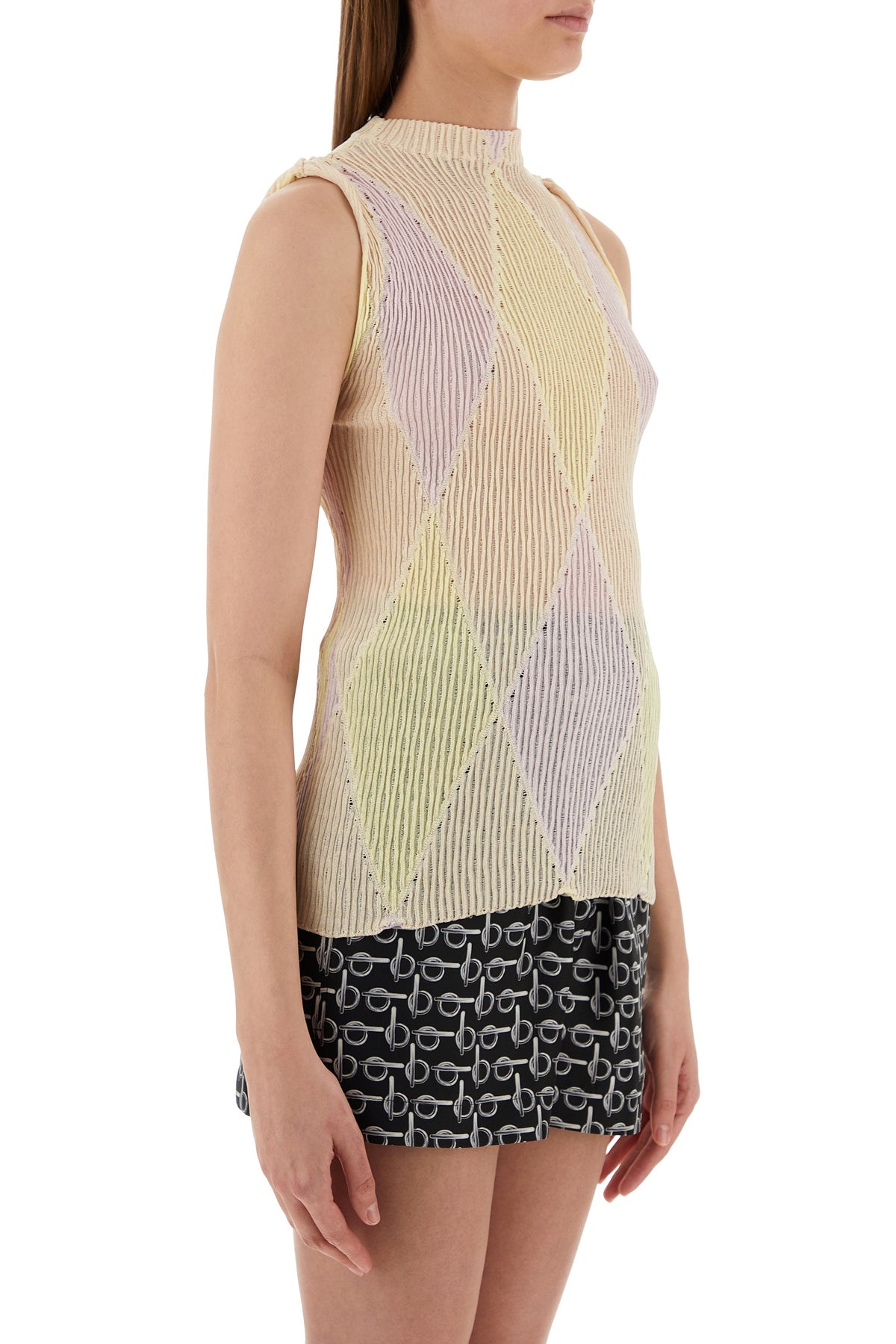 Embroidered cotton blend top - 3