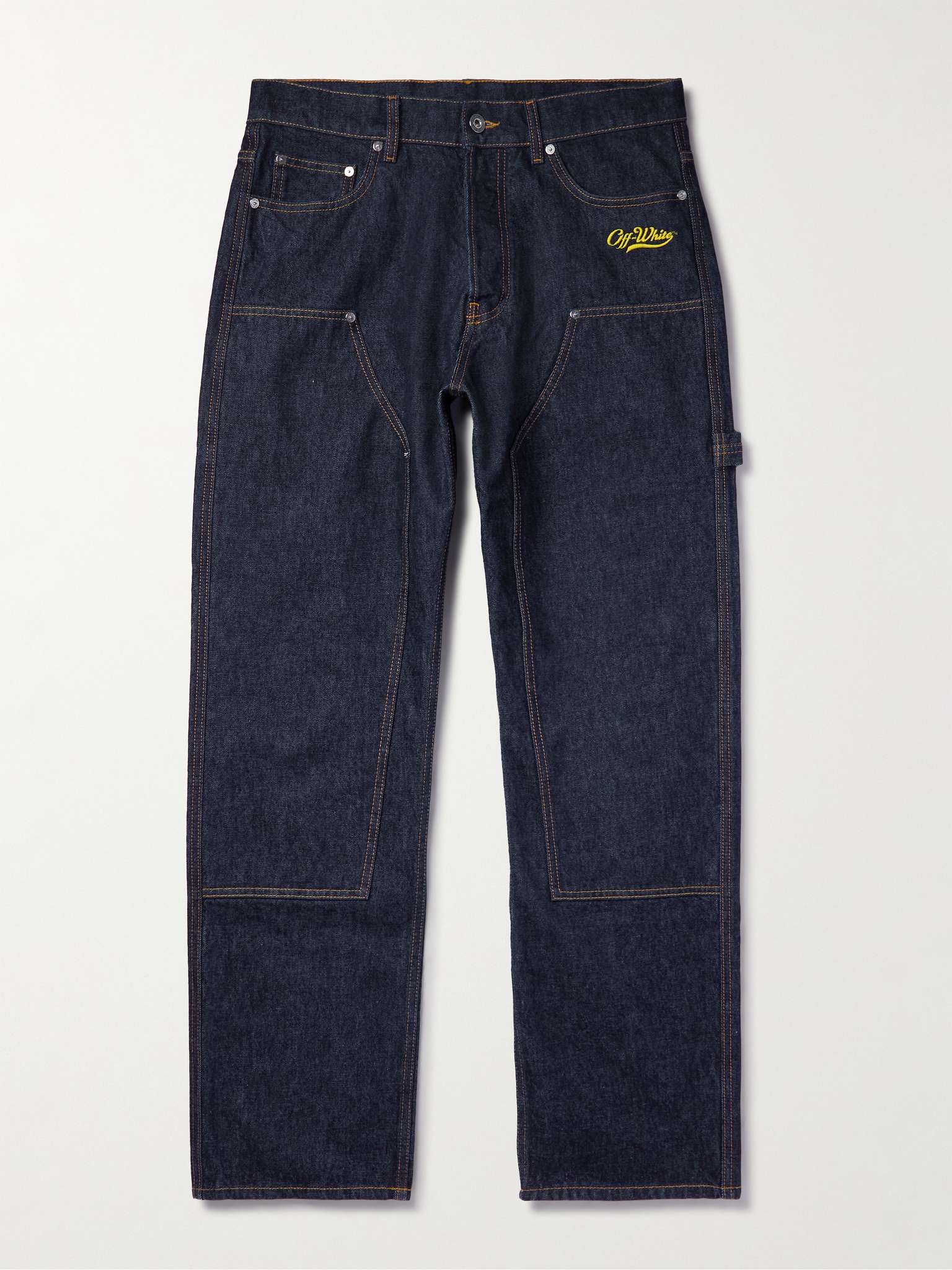 Straight-Leg Logo-Embroidered Jeans - 1