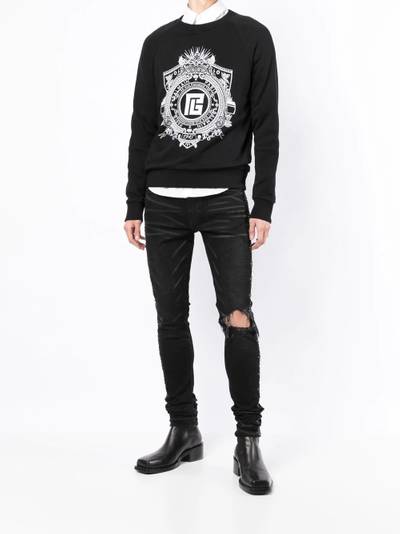 Balmain crest-print sweatshirt outlook