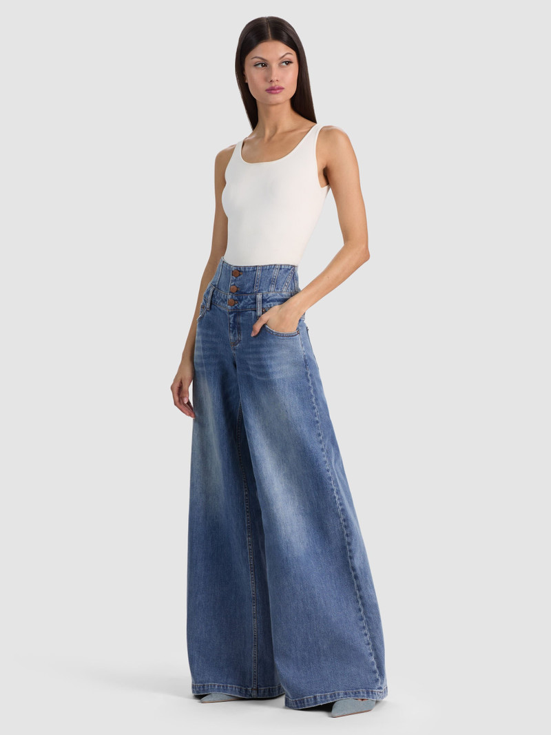 WHIT ULTRA HIGH BUTTON FRONT JEAN 6