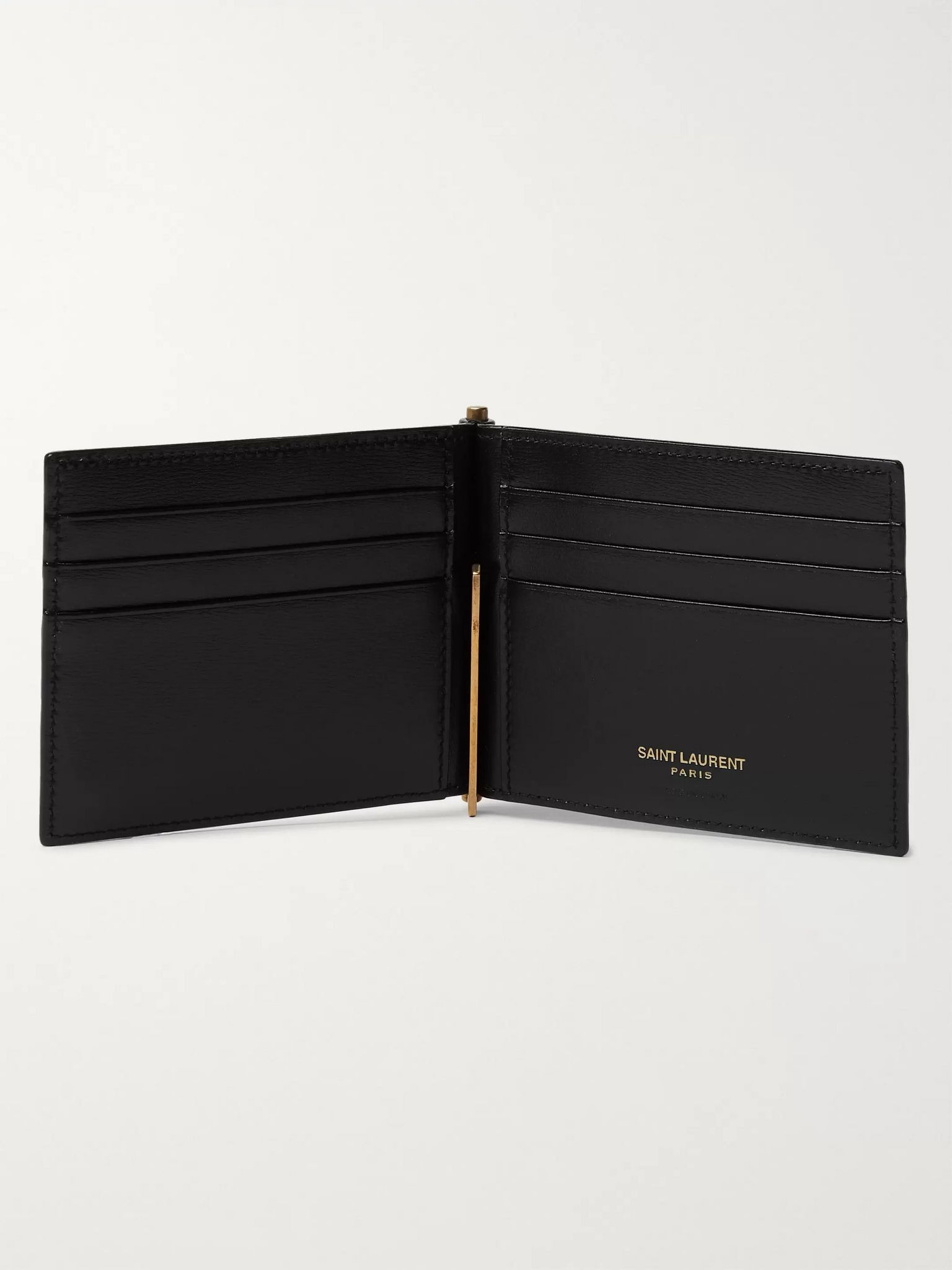 Logo-Appliquéd Leather Billfold Wallet with Money Clip Black - 4