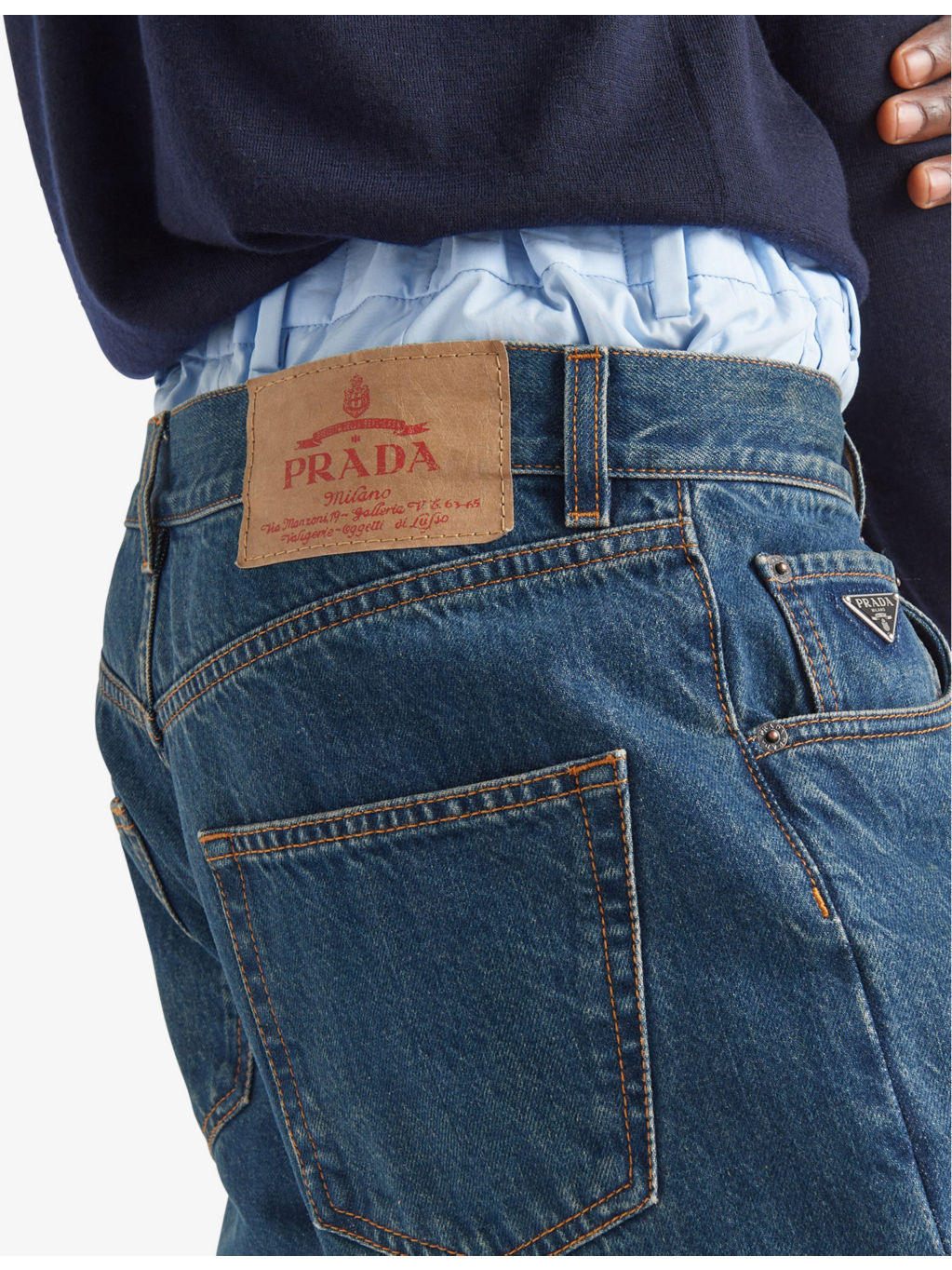 Branded-plaque five-pocket classic-fit jeans - 5