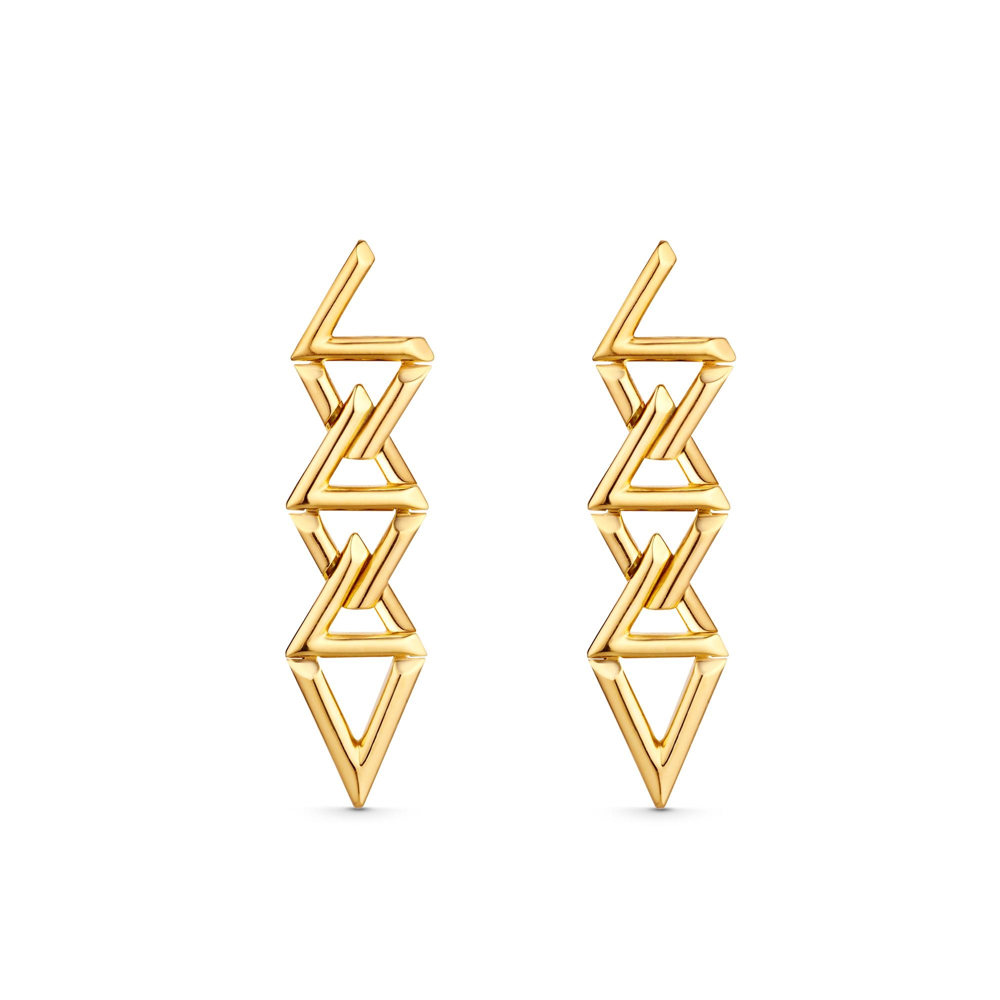 LV Volt Curb Chain Earrings, Yellow Gold - 1