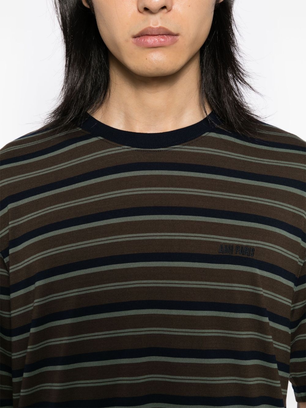 striped short-sleeved T-shirt - 10