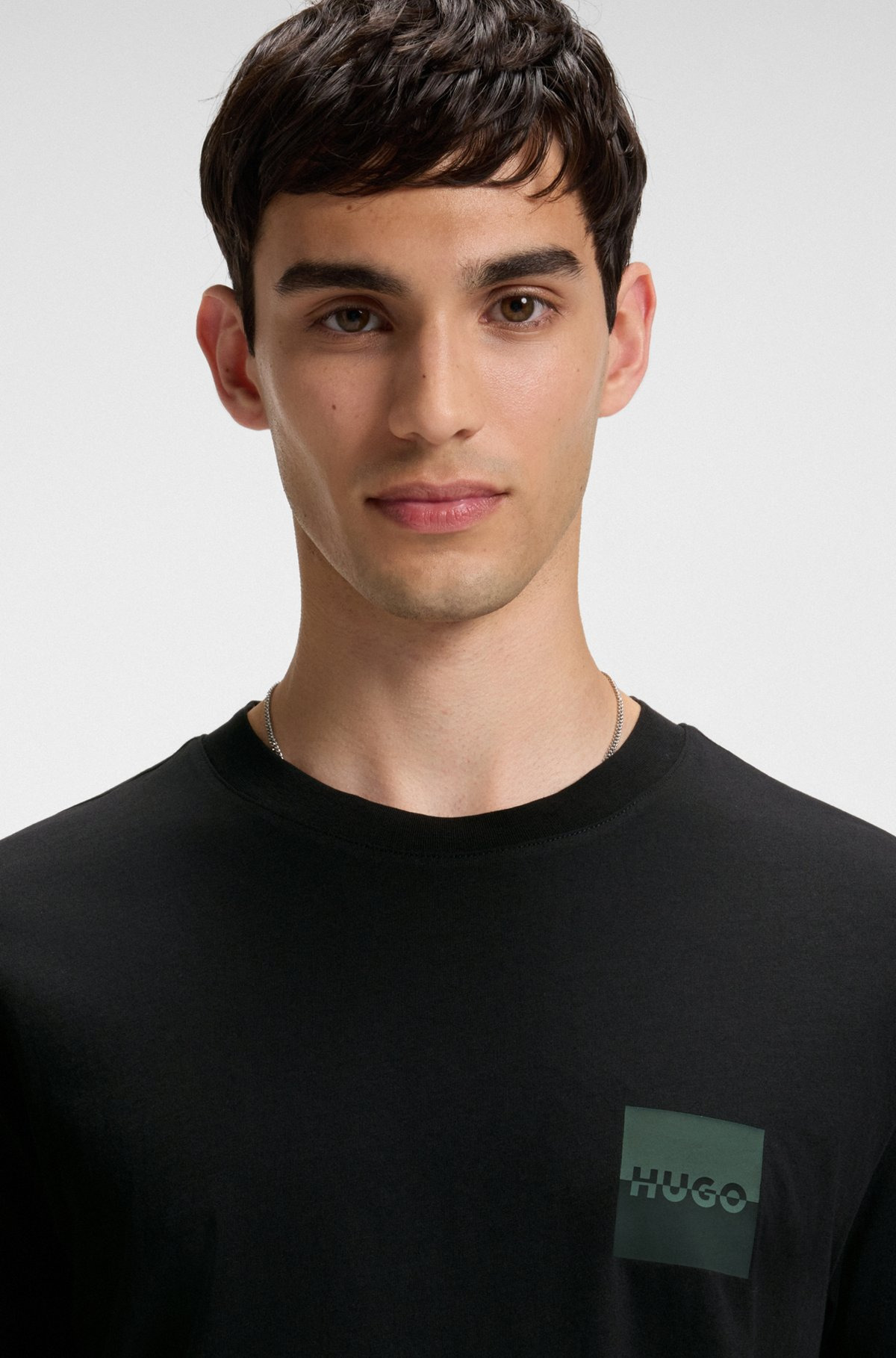 COTTON-JERSEY T-SHIRT WITH CURVED-LOGO PRINT - 3