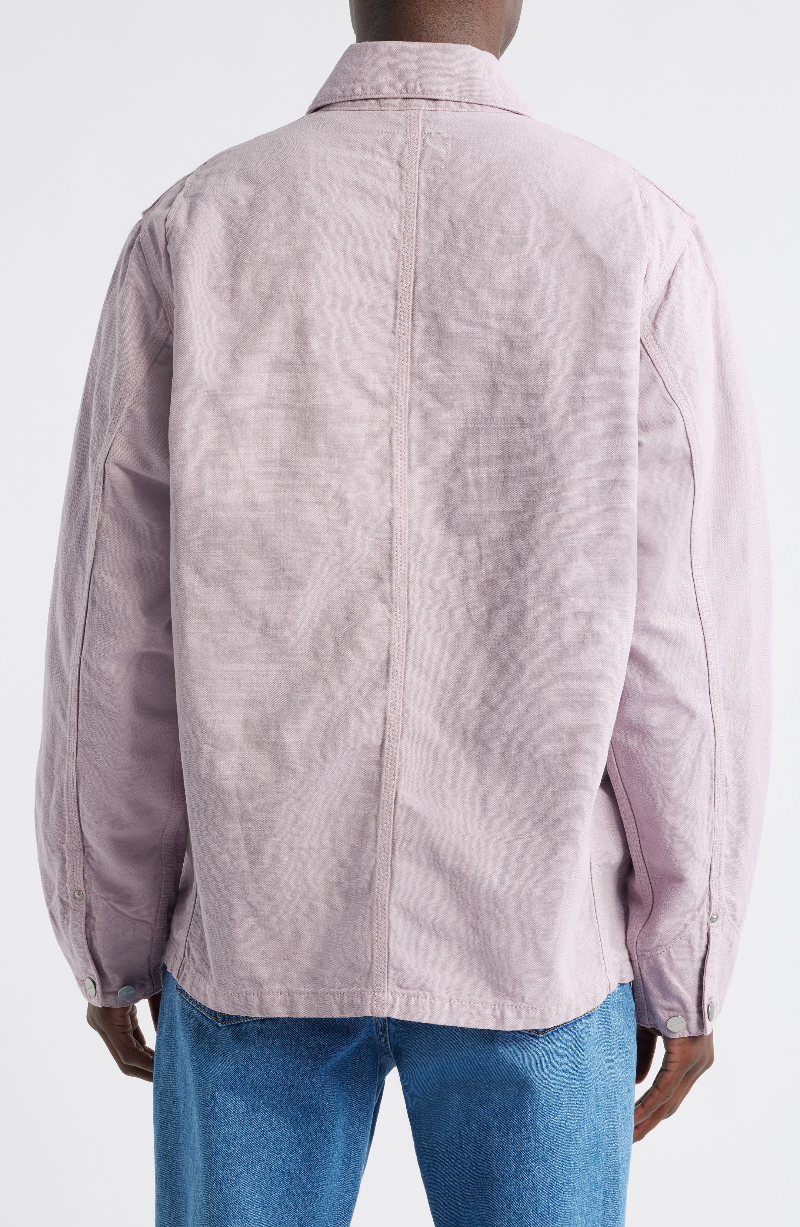 Carhartt Work In Progress Walter Cotton & Linen Canvas Chore Coat in Pink Fog (Garment Dyed) at Nord - 2
