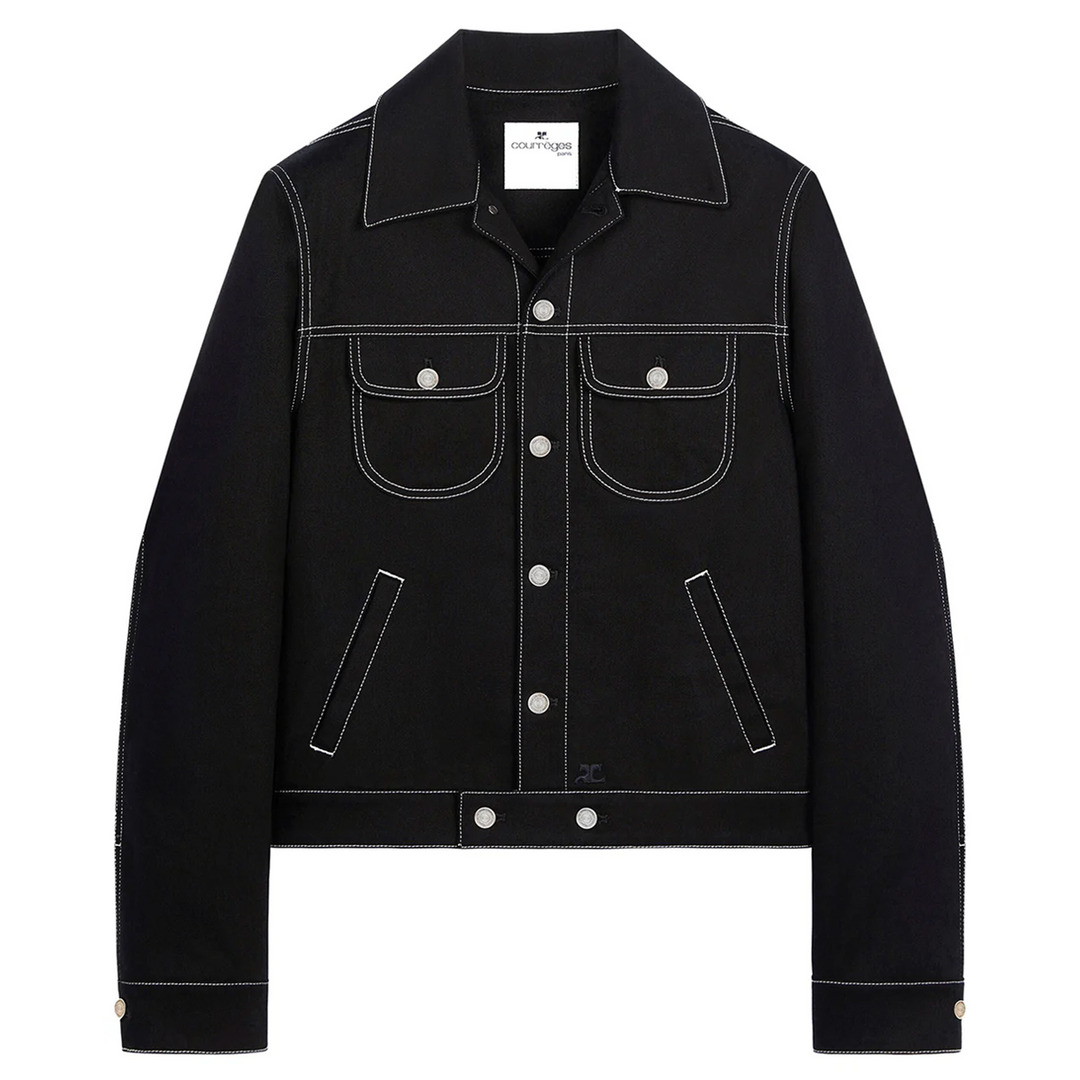 Courrèges デニムジャケット ブラック 46 DENIM TRUCKER JACKET - courrèges (クレージュ)