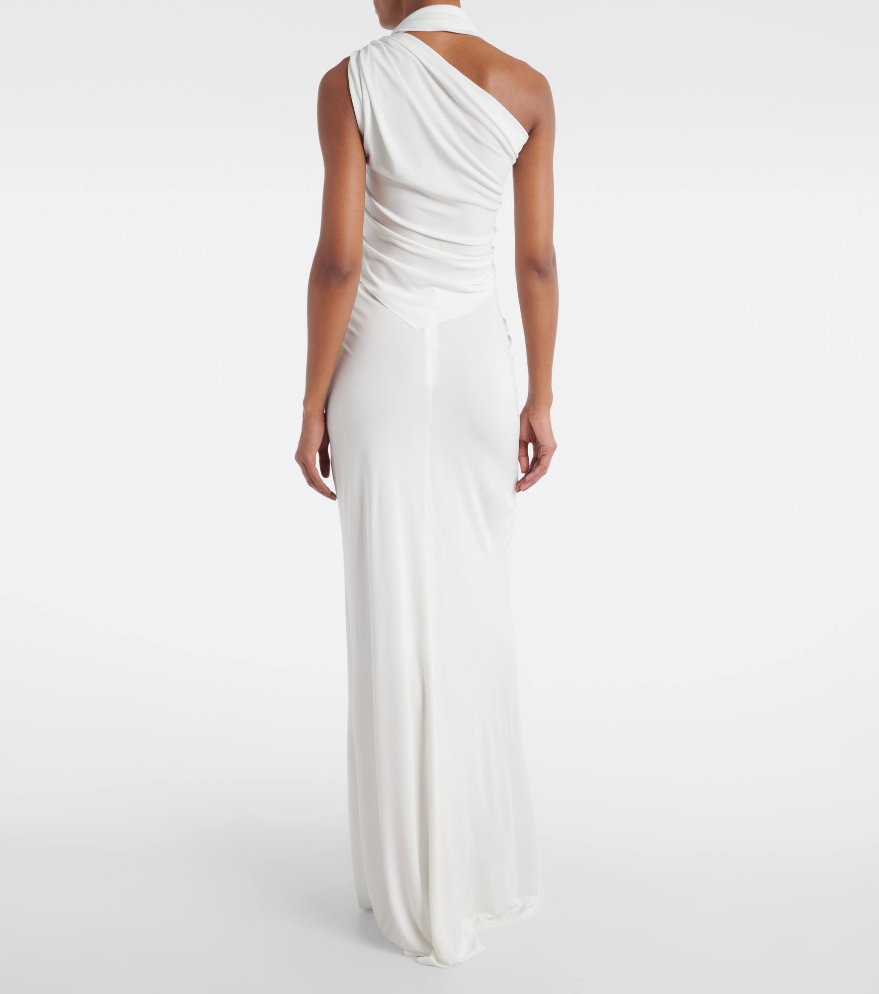 Bezel asymmetric halterneck crop top - 3