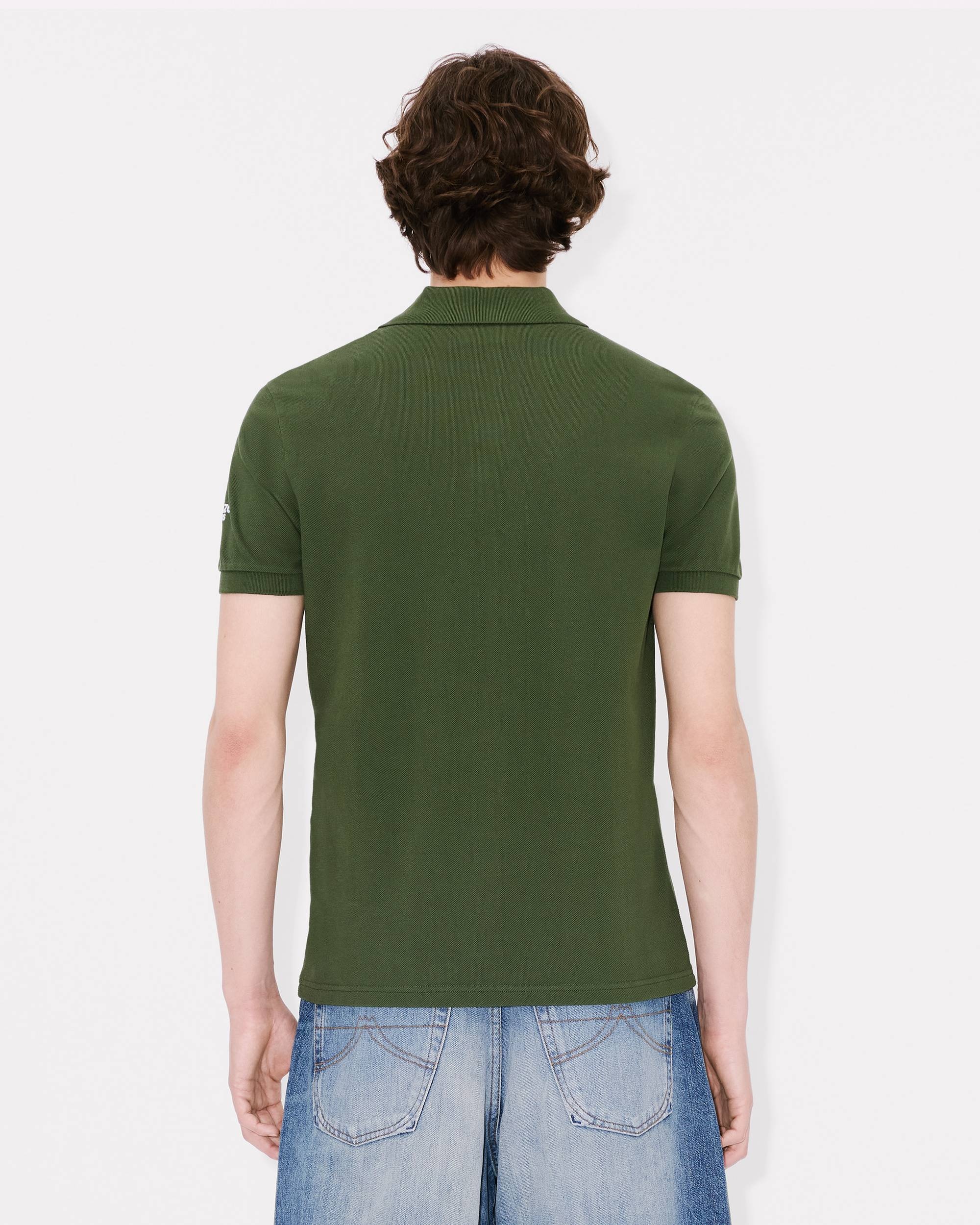 'KENZO Elephant Logo' embroidered slim polo in cotton - 4