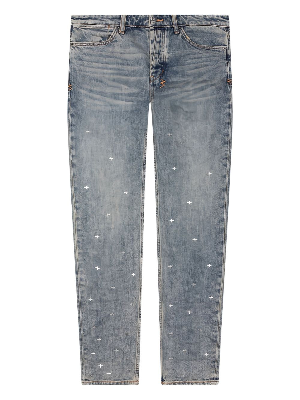 Van Winkle cross-embellished denim jeans - 1