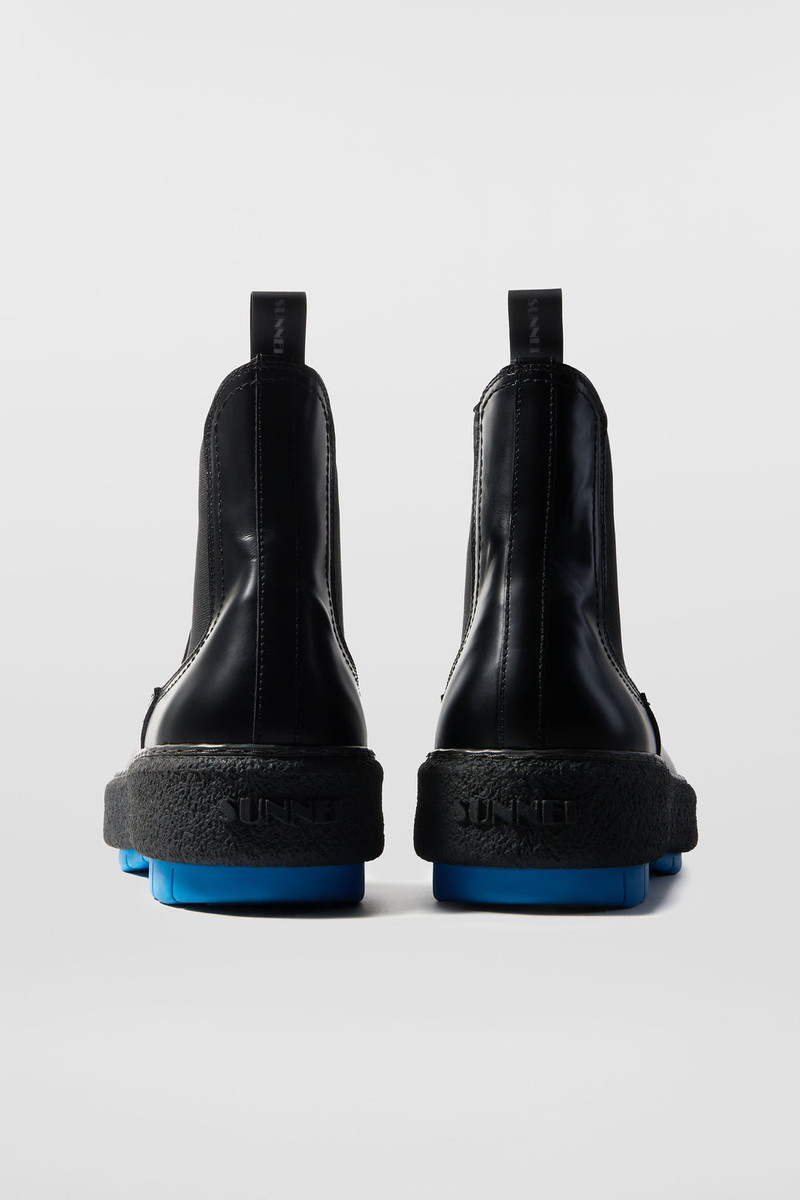 SUNNEI CEMENTO BOOTS / black & blue outlook