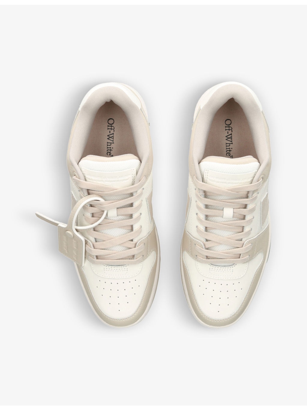 Out Of Office logo-embroidered leather low-top trainers - 2