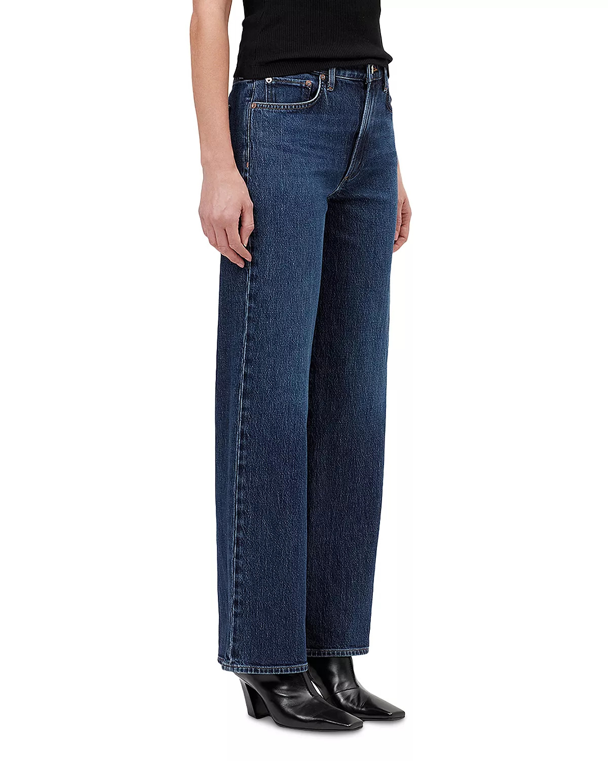 Harper Mid Rise Relaxed Straight Jeans in Echo - 5