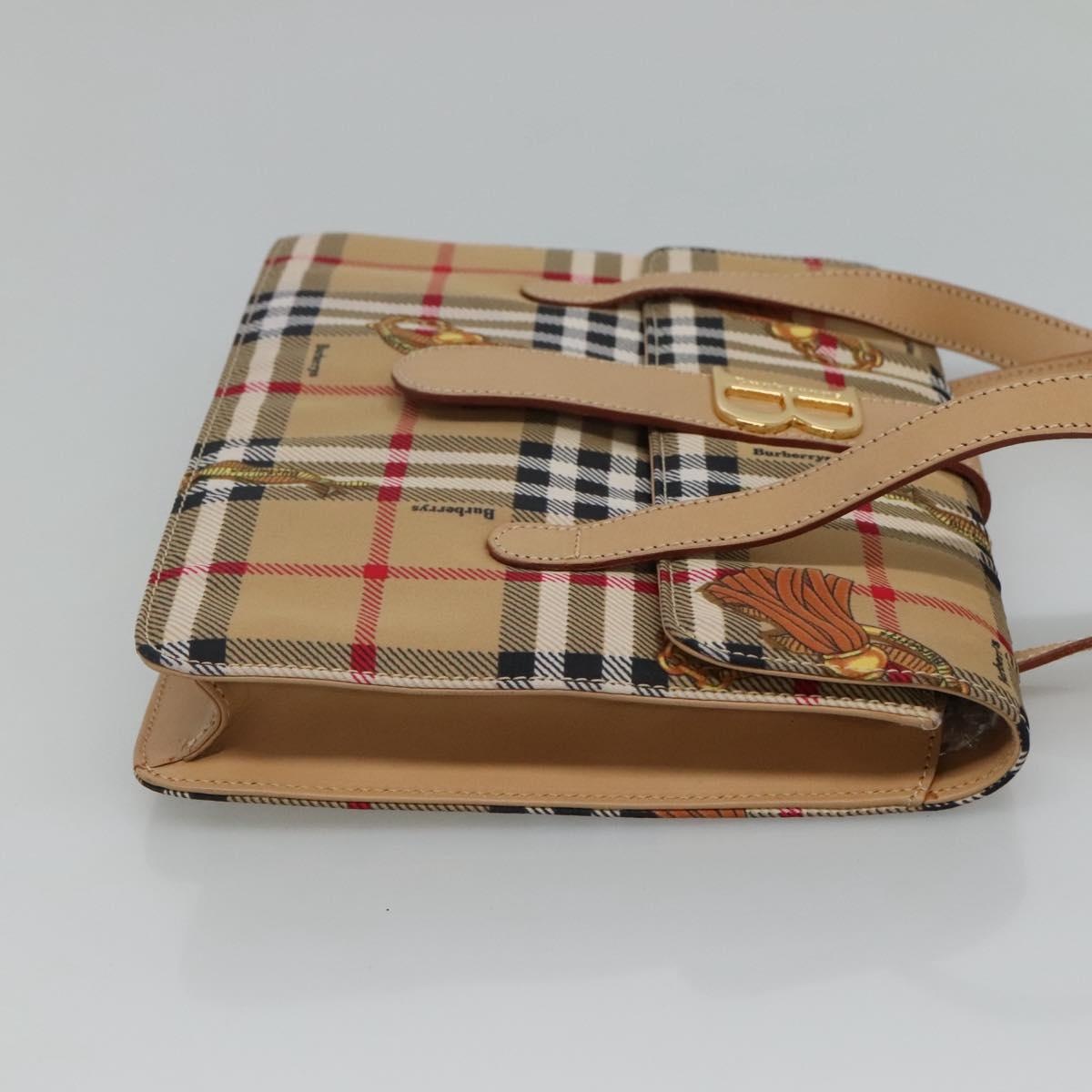 Burberry Nova Check Shoulder Bag Nylon Beige Gold - 4
