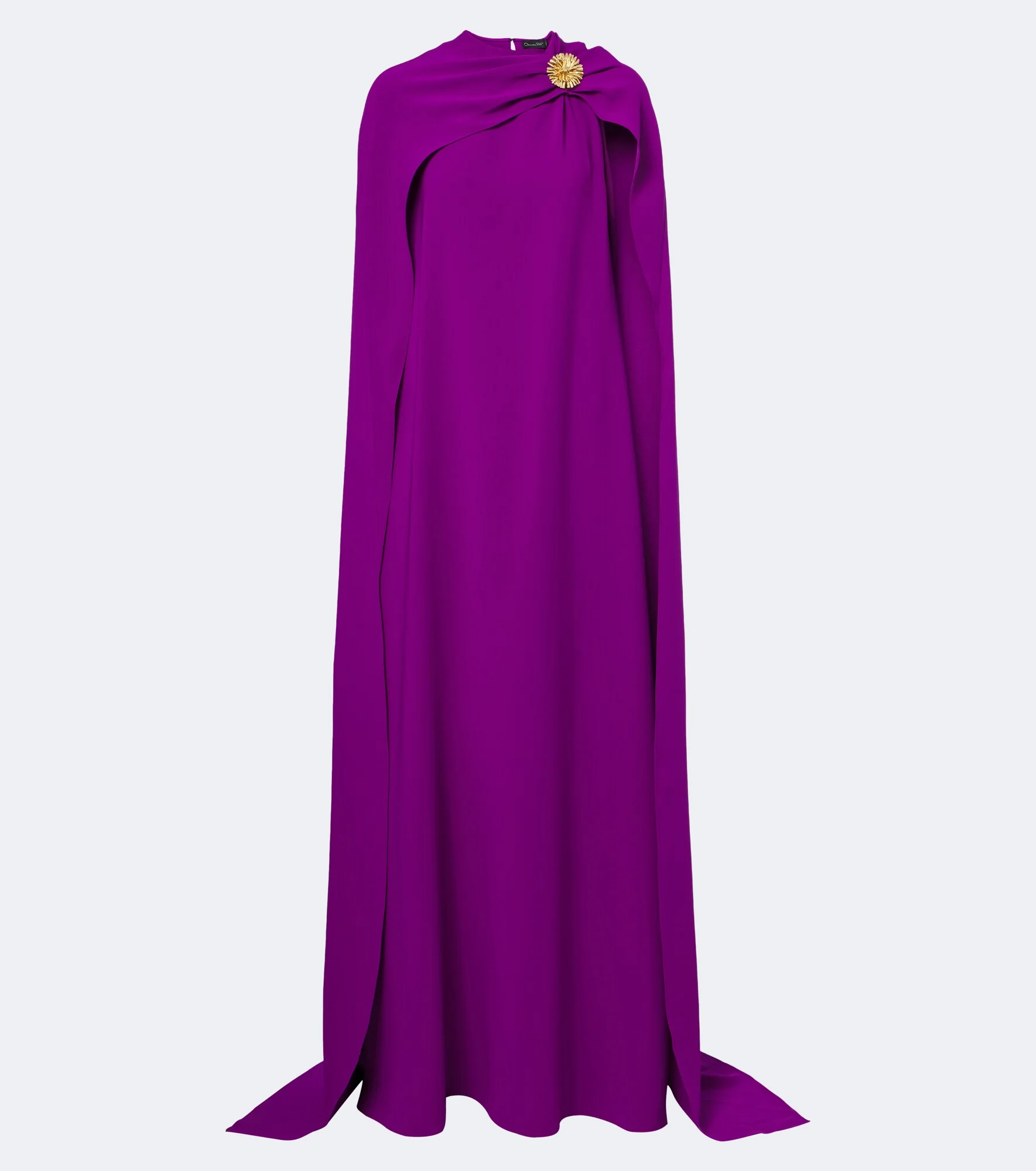 Embellished caped silk-blend georgette gown - 1
