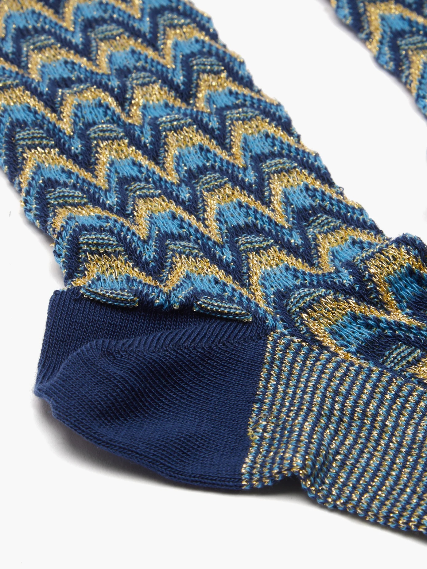 Wave-stripe cotton-blend socks - 4