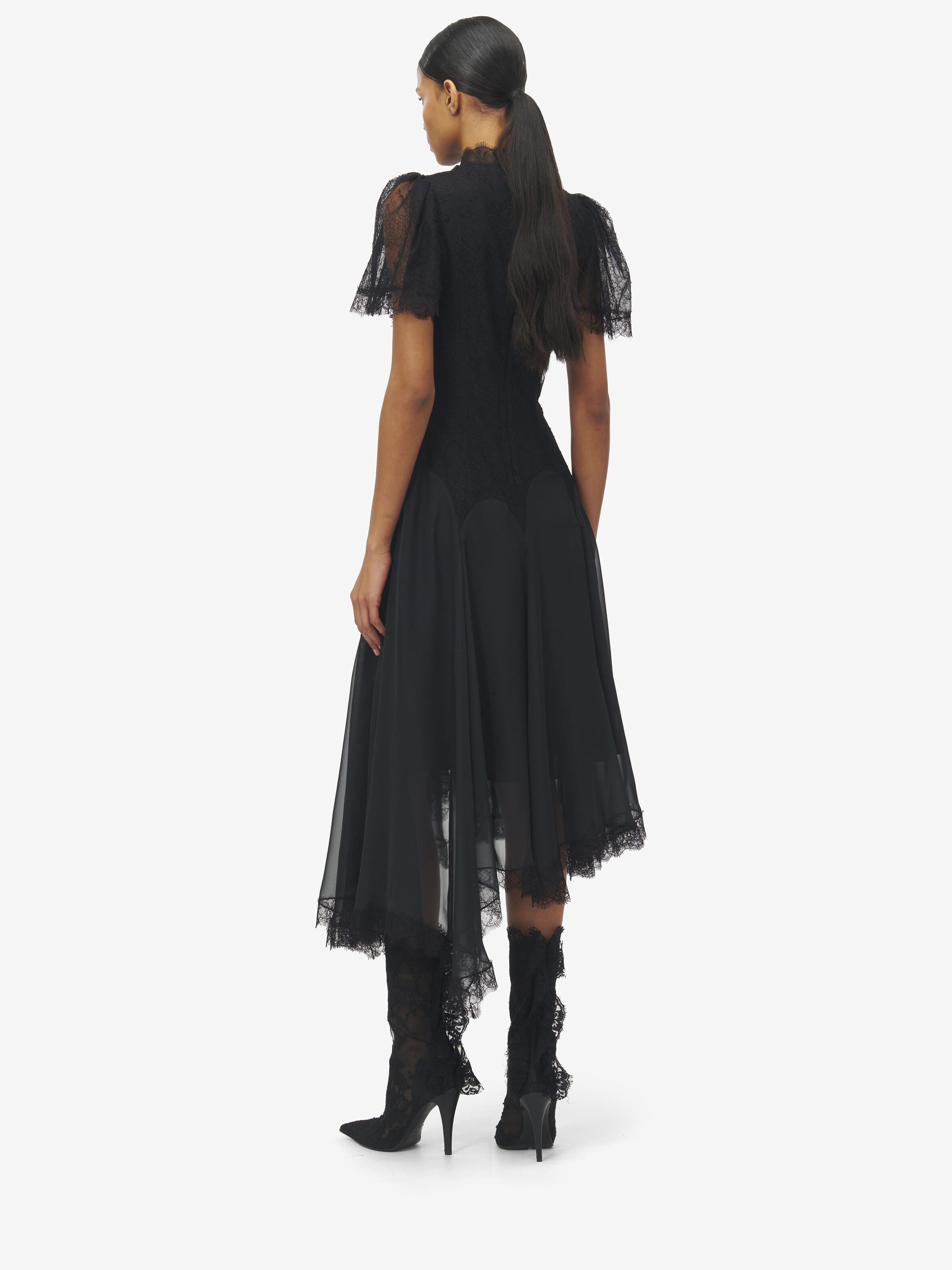 Floral Lace Evening Dress - 4