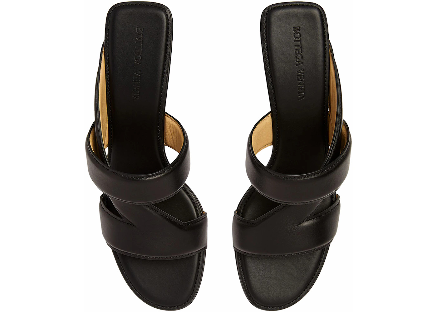 Bottega Veneta Leather Crossover-Strap Sandal Black (Women's) - 2