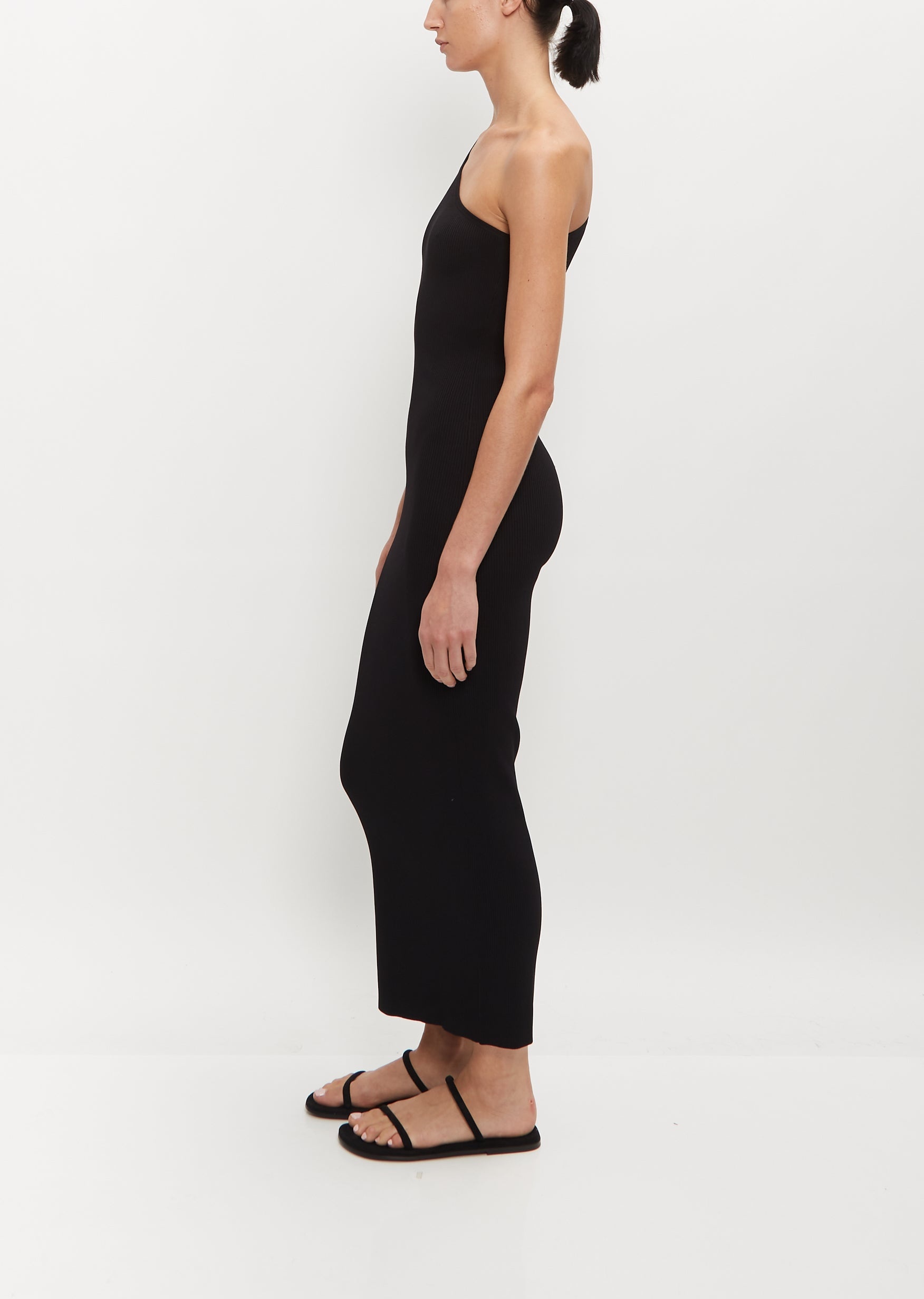 One-Shoulder Ribbed Dress - 3