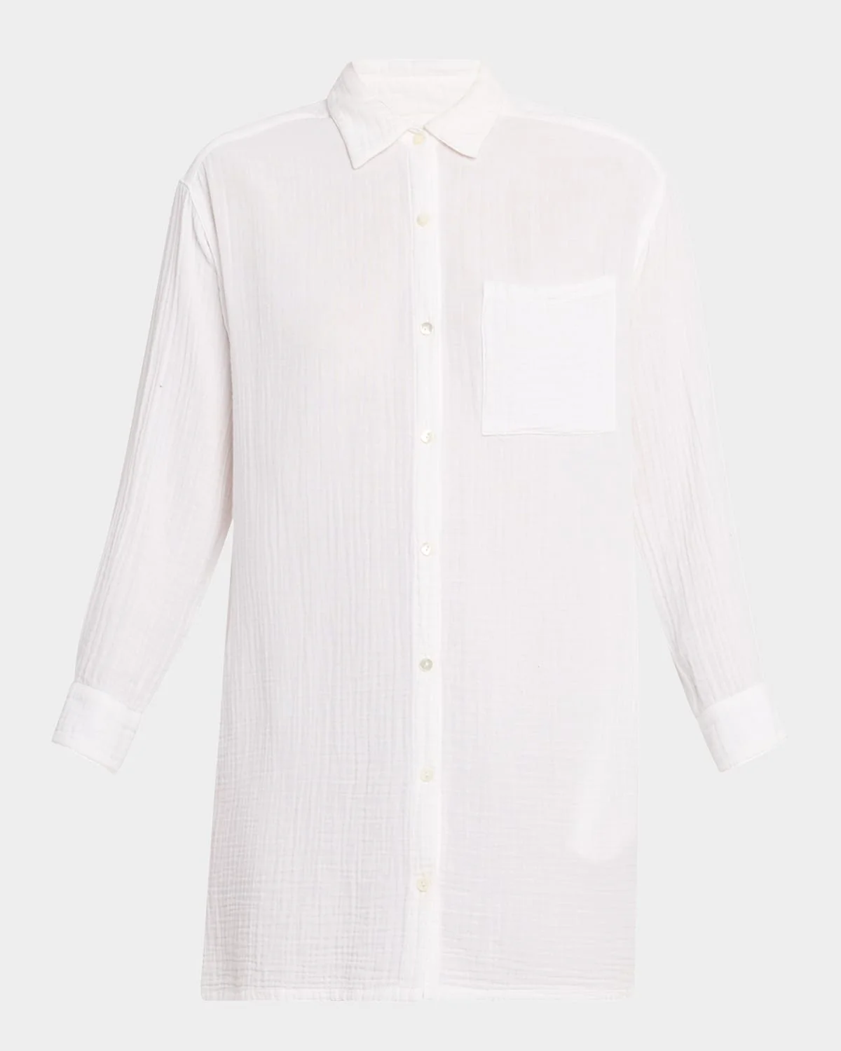 Tyson Cotton Gauze Shift Mini Shirtdress - 1