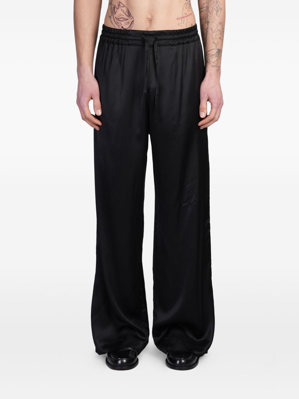drawstring-fastening trousers - 1