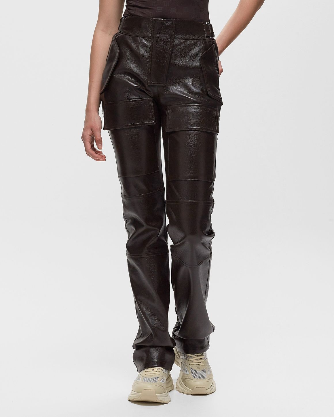 FAUX LEATHER MOTO TROUSERS - 2