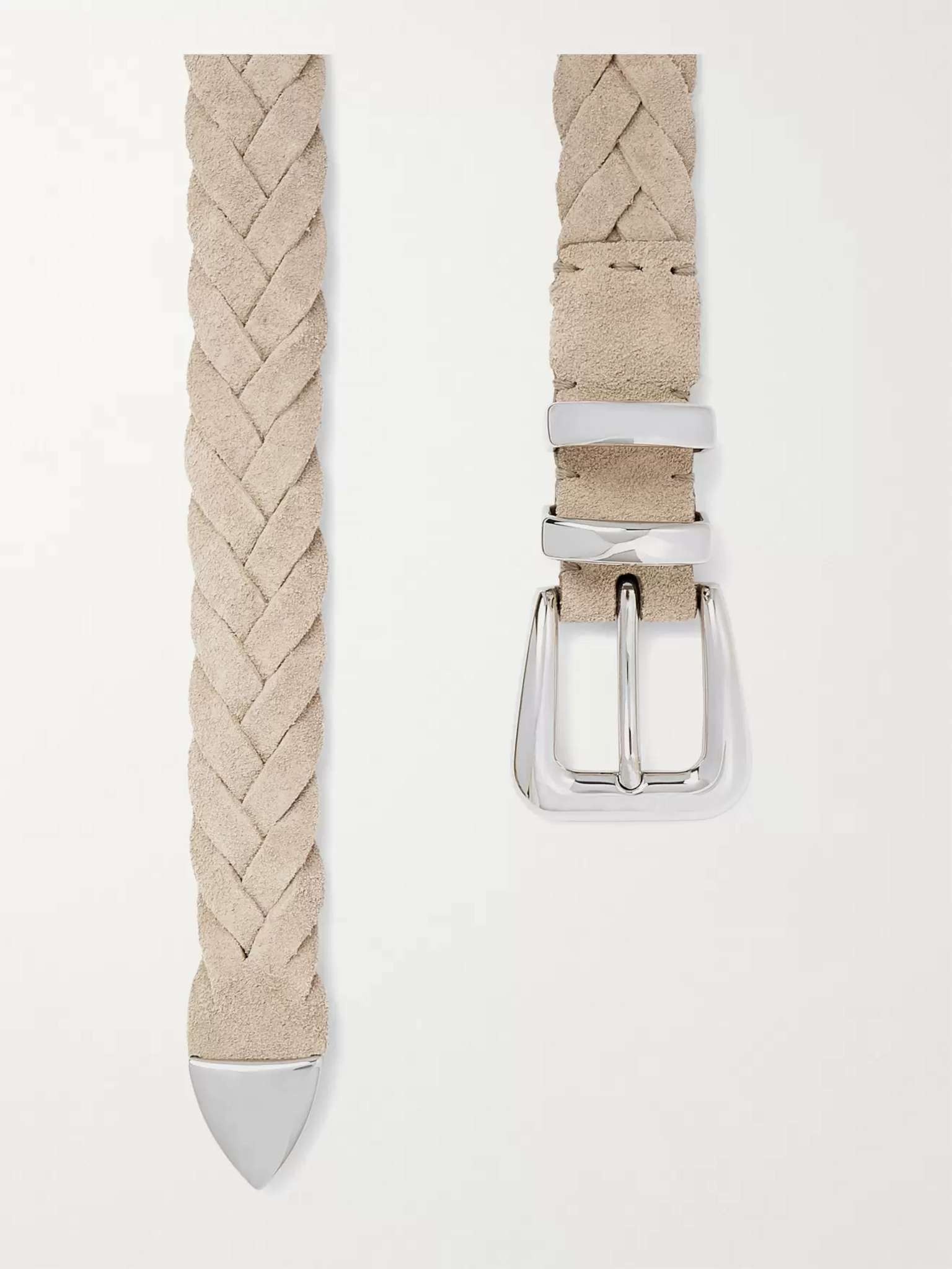 2.5cm Woven Suede Belt - 2