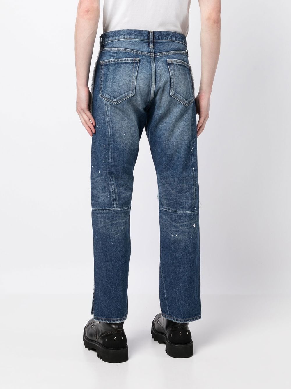 paint-splatter distressed jeans - 4