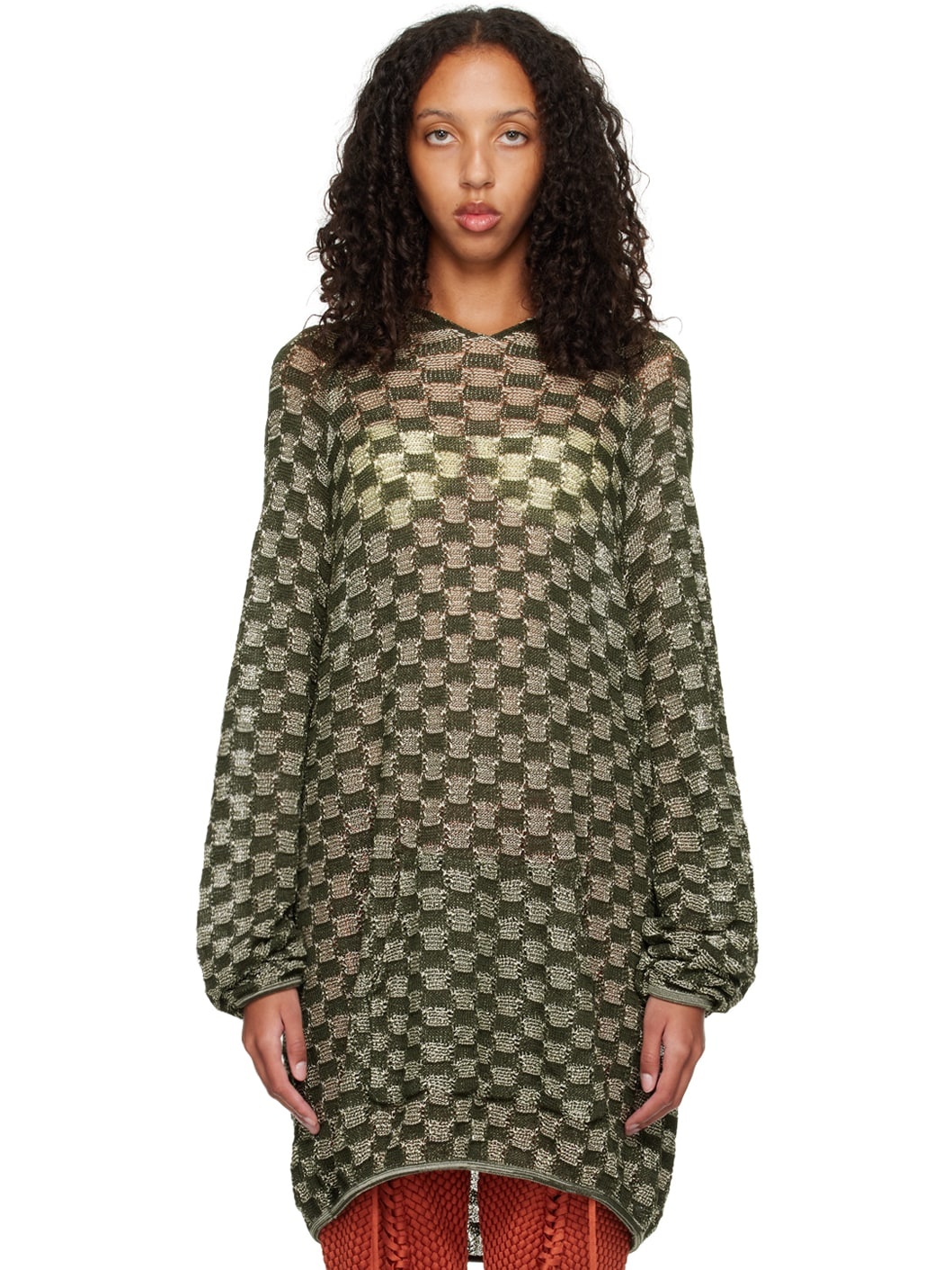 SSENSE Exclusive Green & Off-White Hoodie - 1